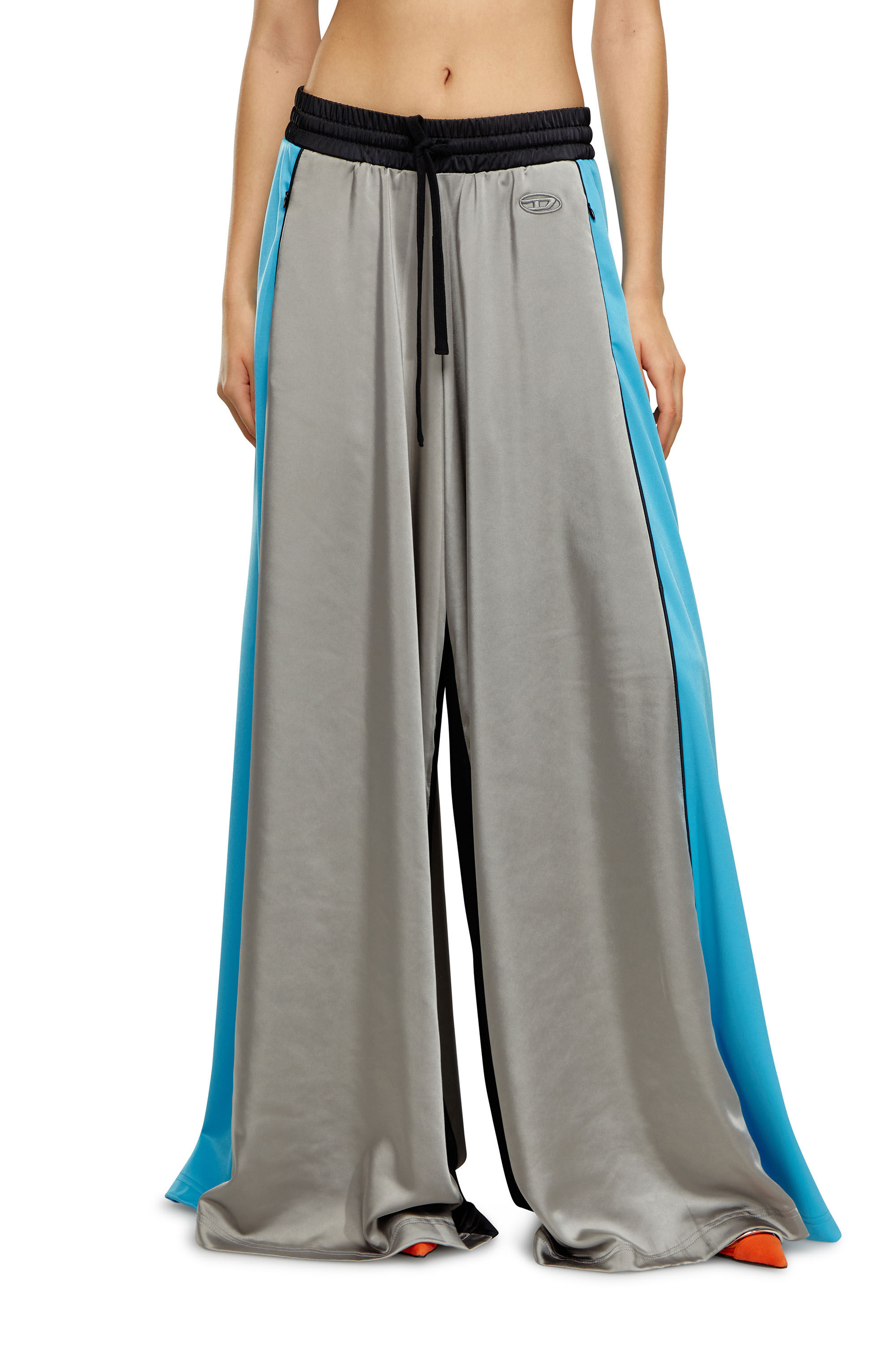 Diesel - P-WILD, Woman Palazzo pants in satin and double knit in Multicolor - Image 3