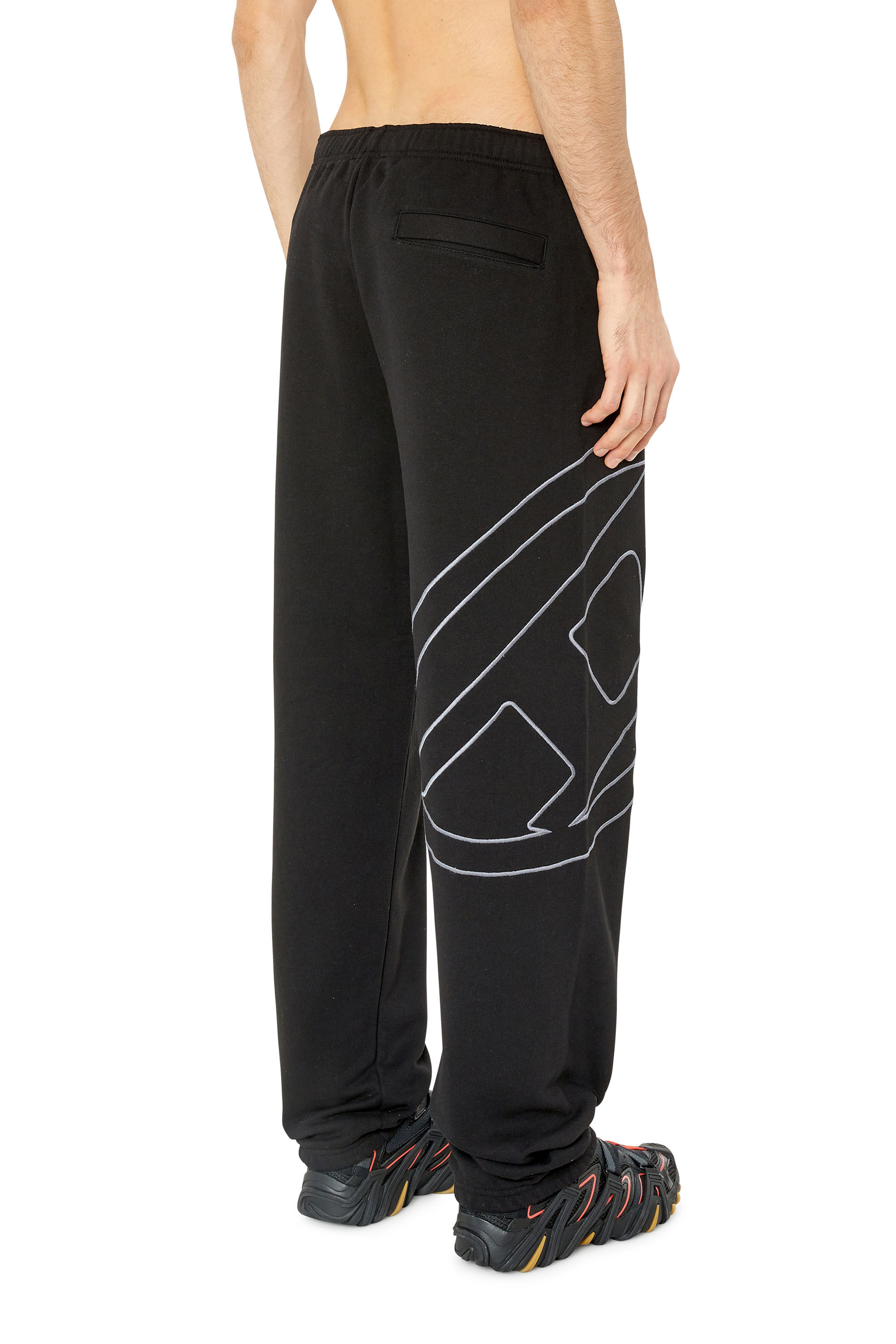 Diesel - P-MARKY-MEGOVAL, Man Sweatpants with maxi D logo in Black - Image 4