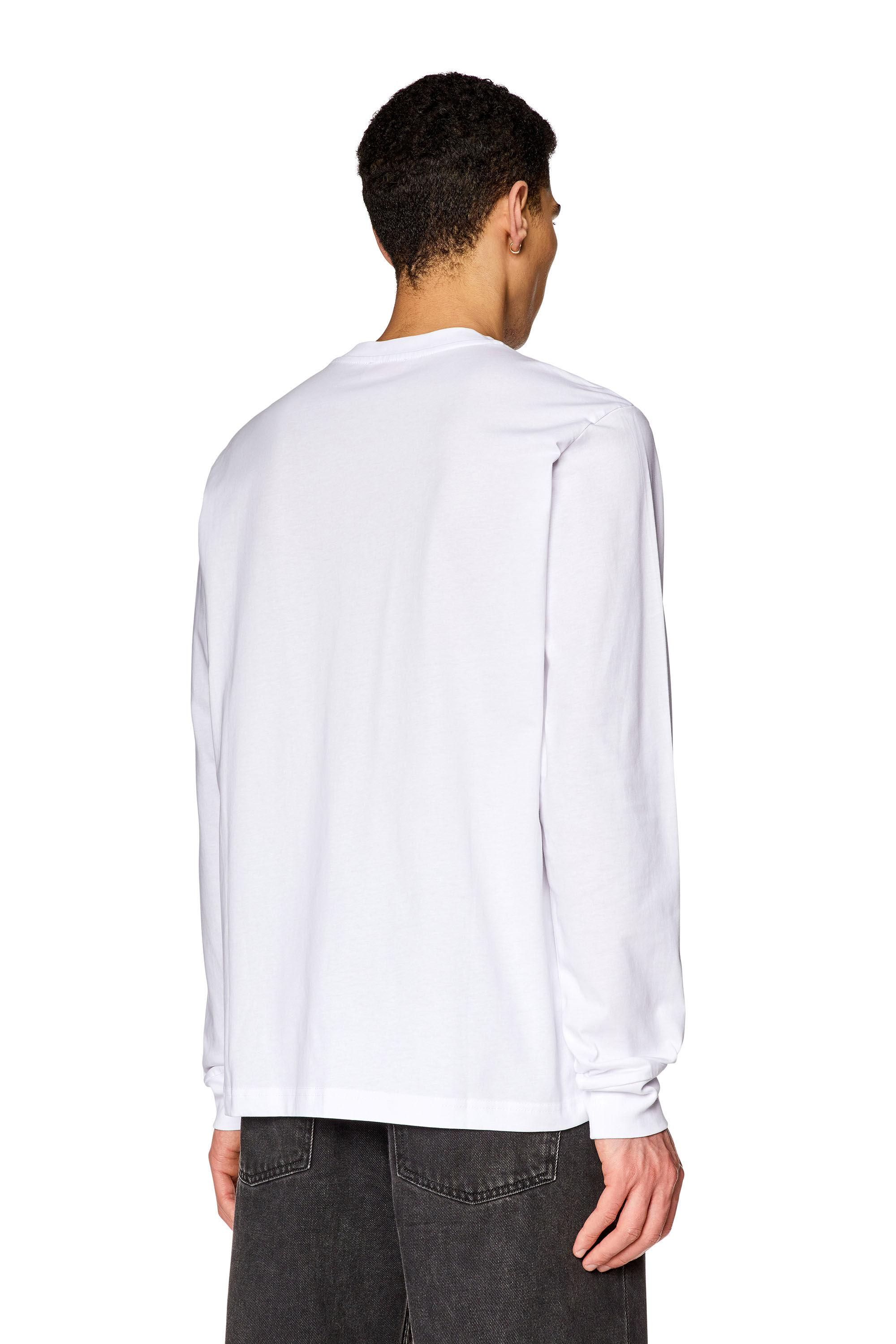 Diesel - T-JUST-LS-D, Man Long-sleeve T-shirt with D patch in White - Image 4