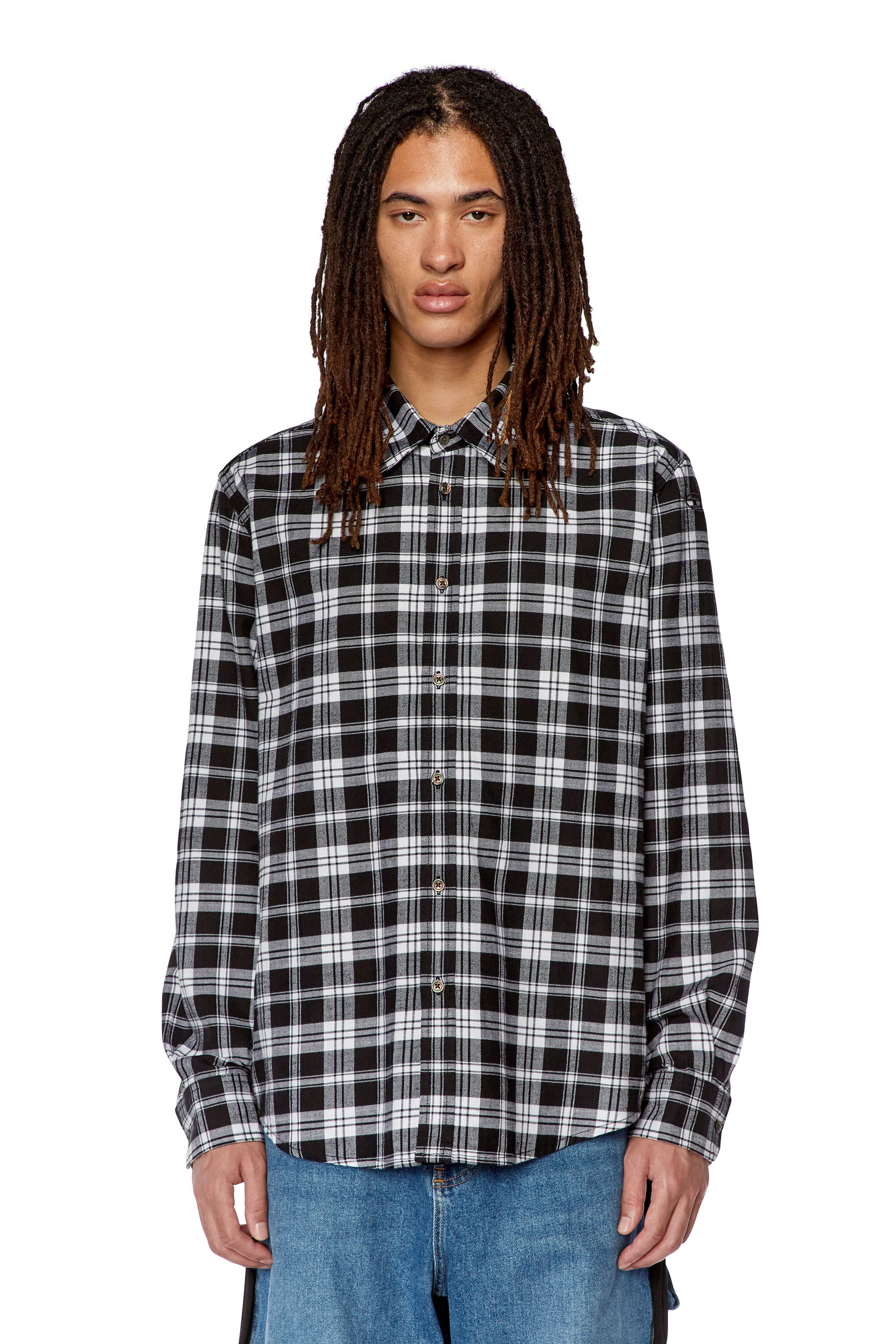 Diesel - S-UMBE-CHECK-NW, Man Shirt in checked flannel in Multicolor - Image 6