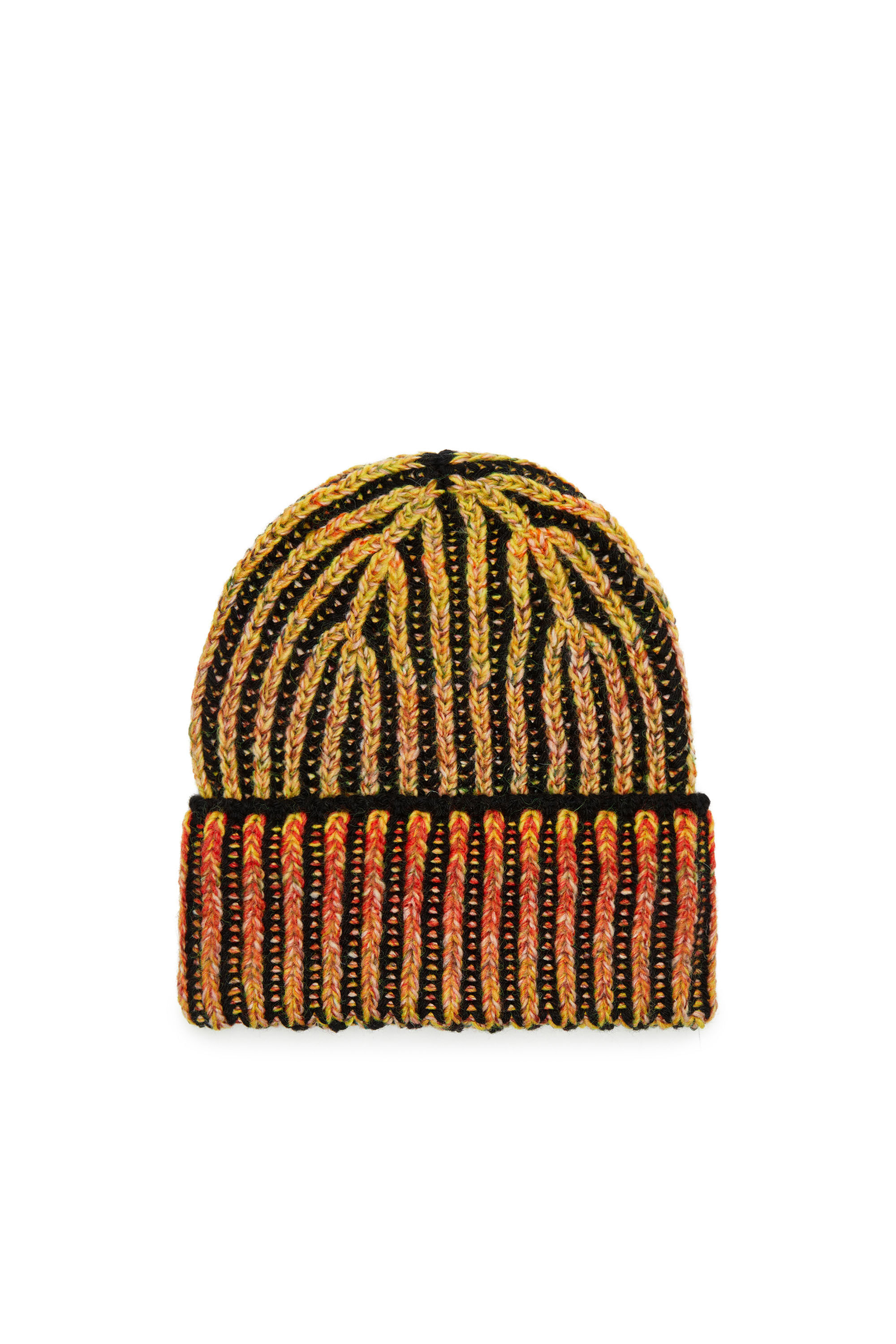 Diesel - K-BIRBY, Unisex Ribbed beanie with dégradé neon stripes in Multicolor - Image 1