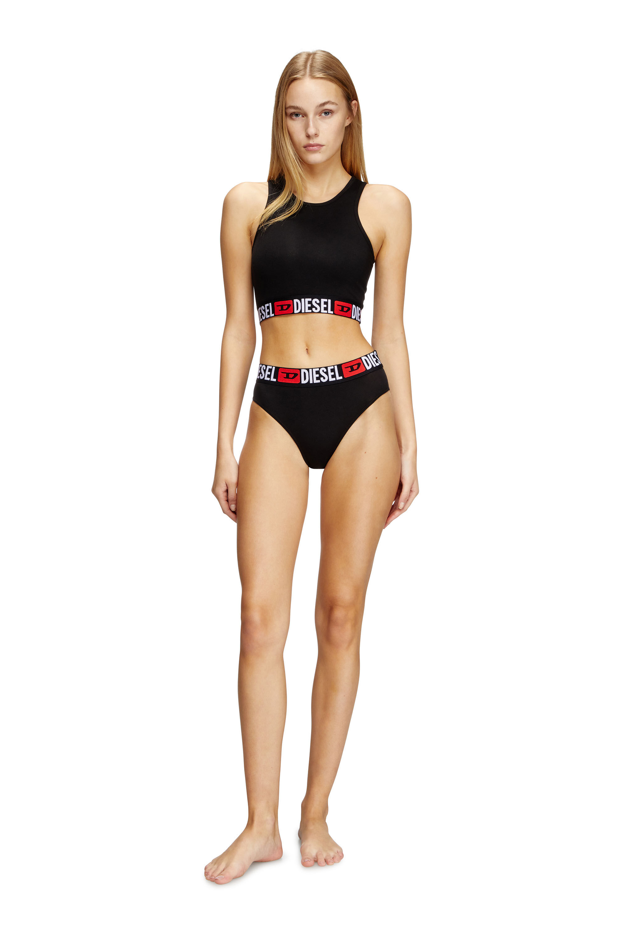 Diesel - SAM-D-CORE-3PACK, Woman's Three-pack briefs with maxi-logo waist in Black - 1