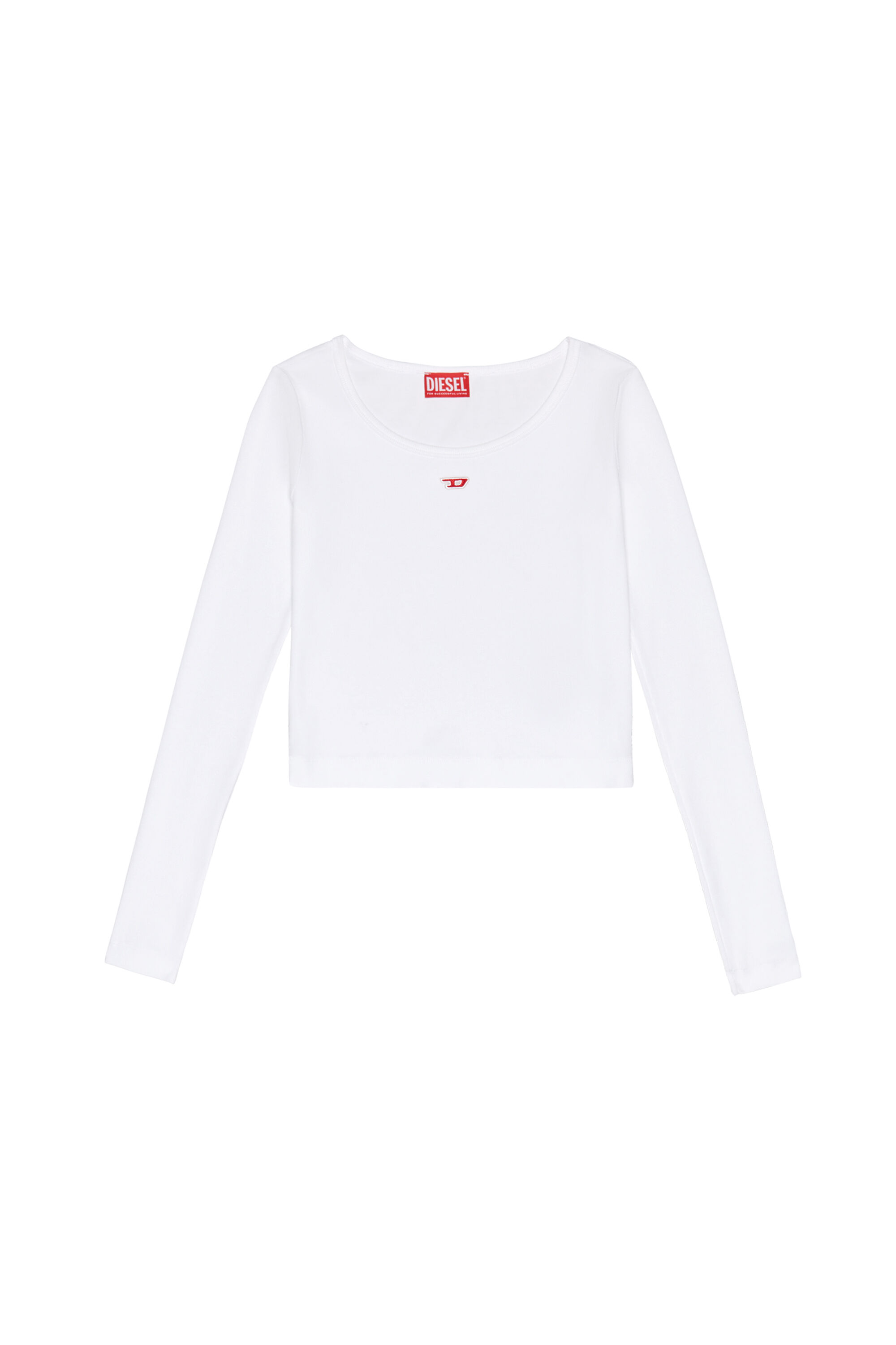 Diesel - T-BALLET-D, Woman Long-sleeve top with embroidered D patch in White - Image 2
