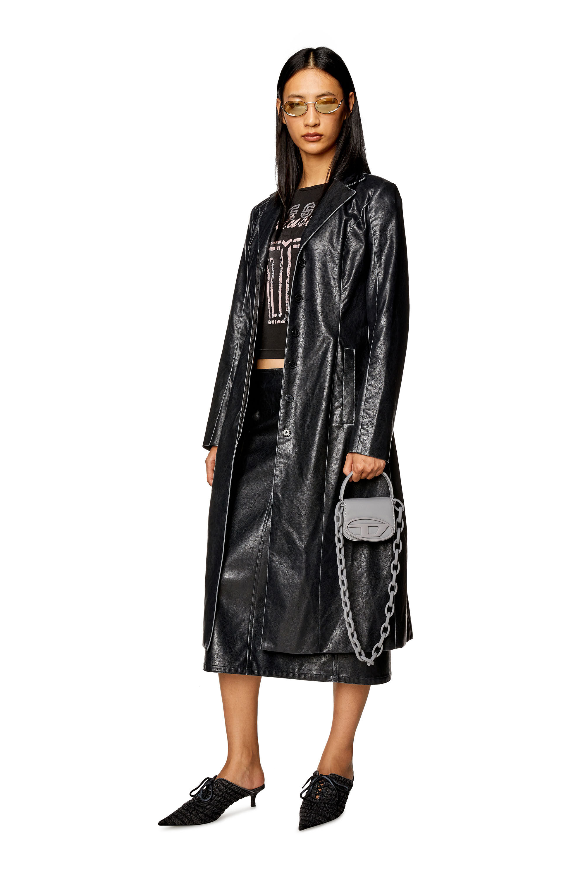 Diesel - G-FILAR, Woman Trench coat in supple technical fabric in Black - Image 3