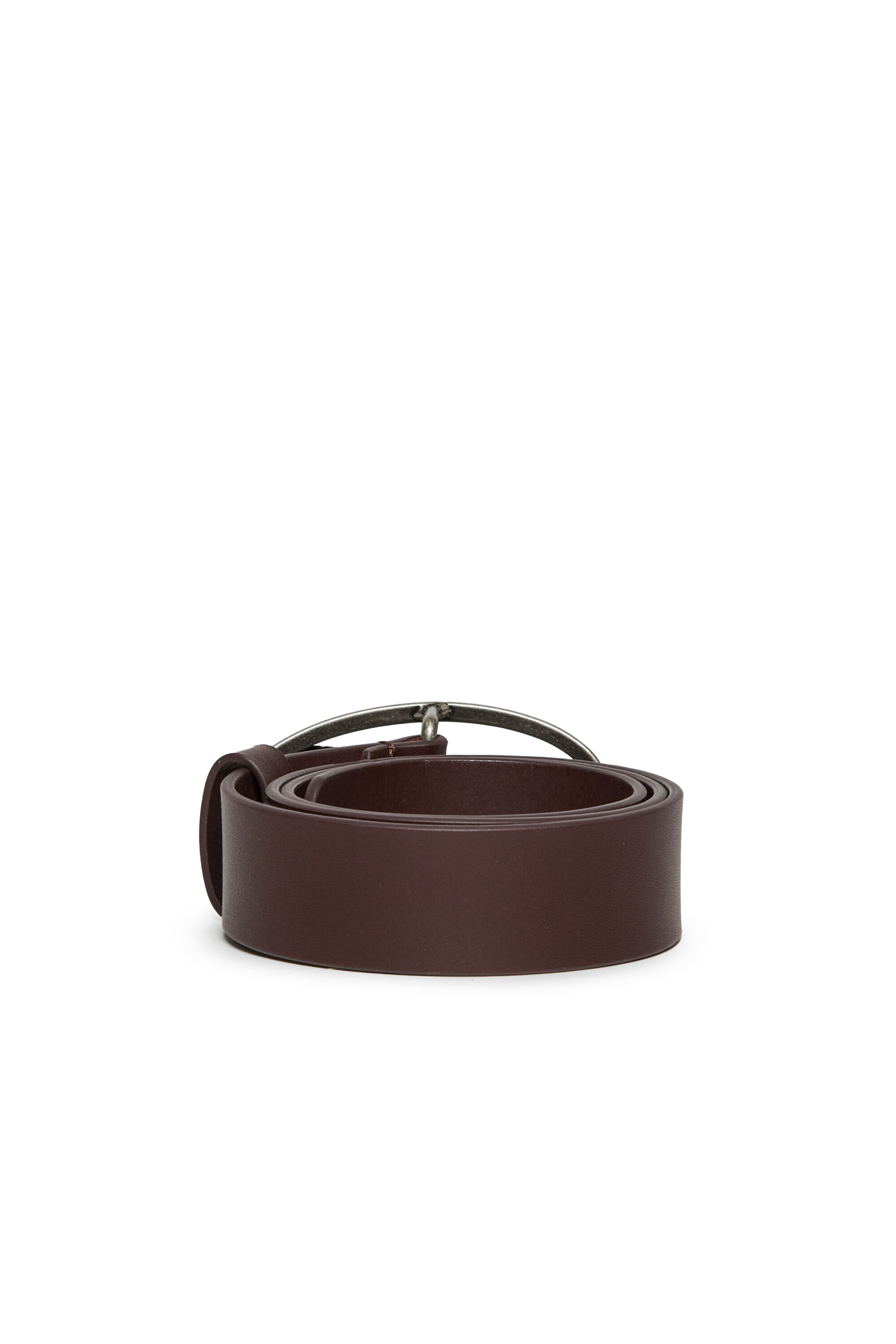 Diesel - B1DR, Unisex's Leather belt with Oval D buckle in Dark Brown - 2