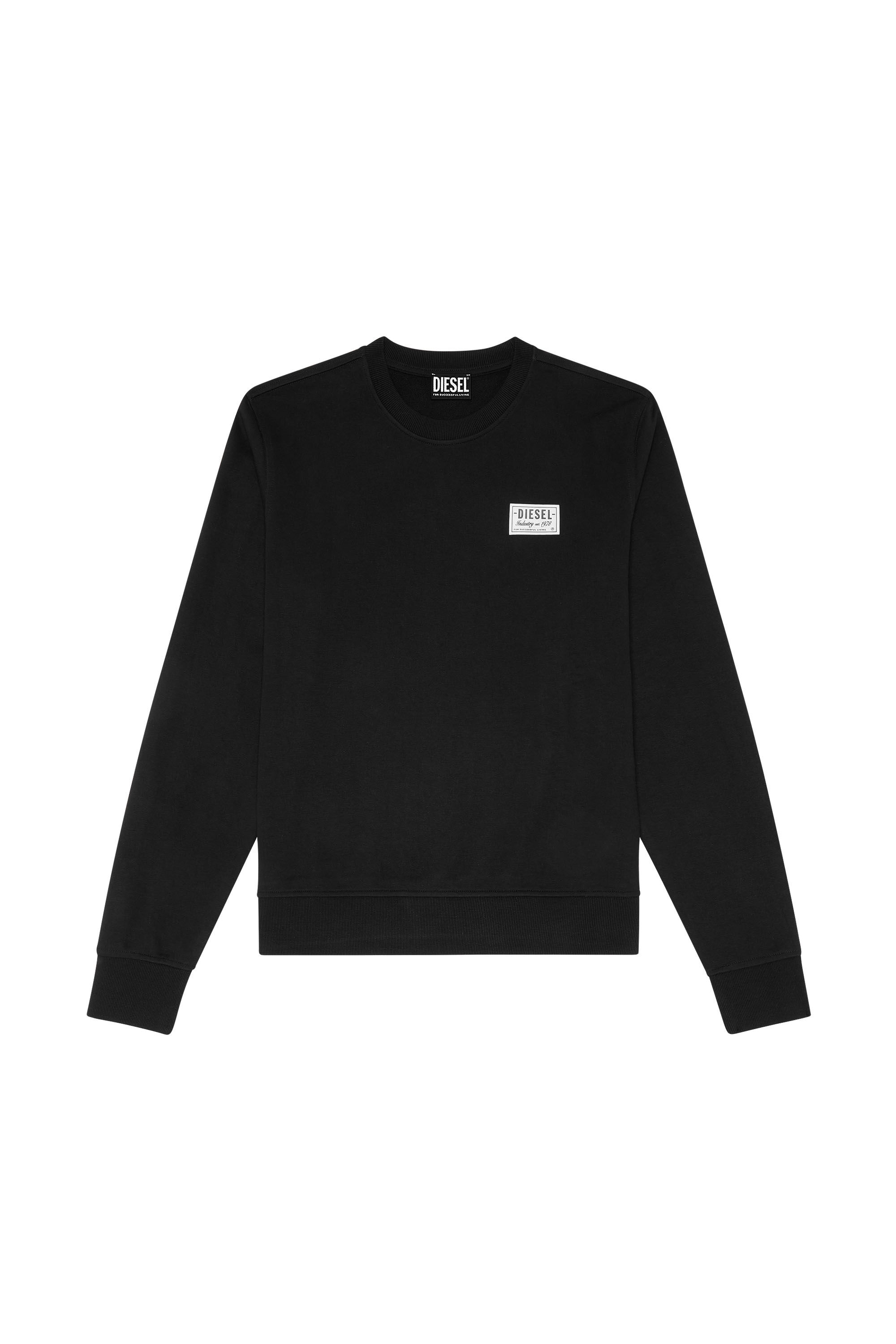 Diesel - S-GINN-SP, Man Sweatshirt with vintage logo in Black - Image 2
