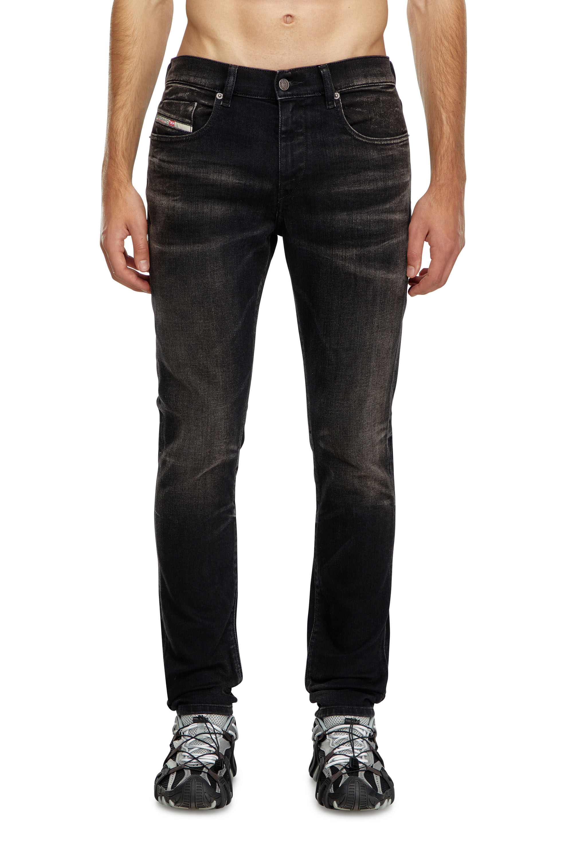 Diesel - Man Slim Jeans 2019 D-Strukt 09J53, Black/Dark grey - Image 3