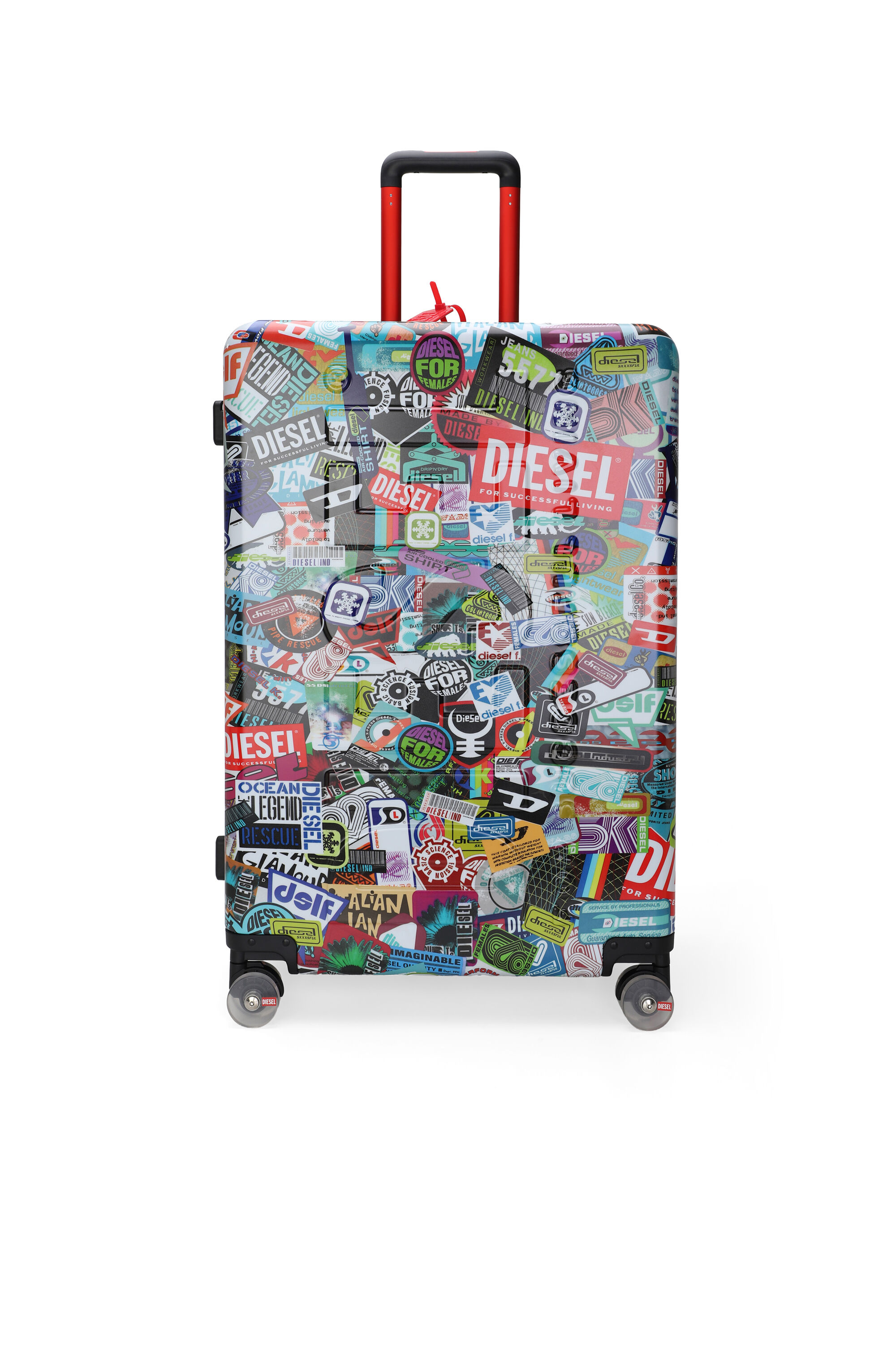 Diesel - DIESEL PC PRINTED TROLLEY-STICKERS- DSL0, Unisex's Sticker style suitcase size L in Multicolor - 1