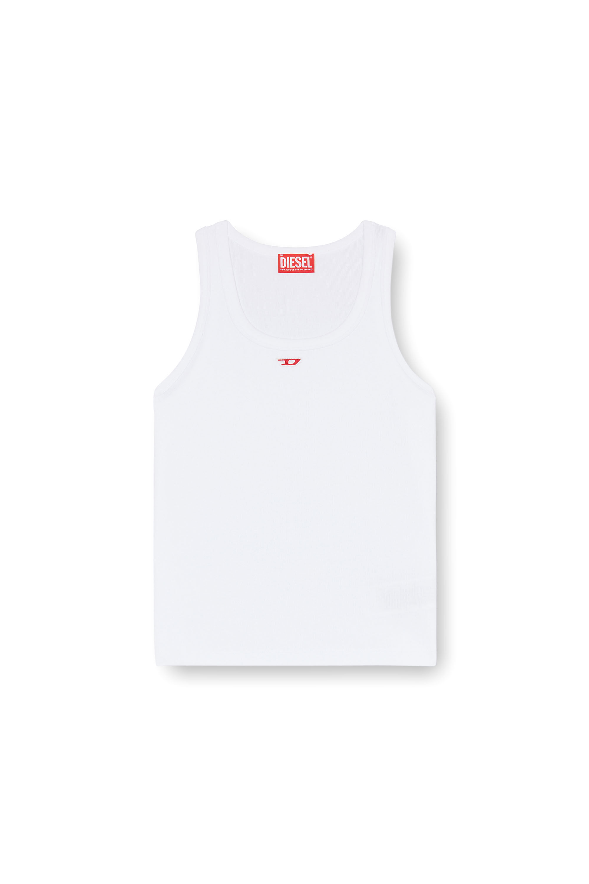 Diesel - T-ANKY-D, Woman Tank top with embroidered D patch in White - Image 2