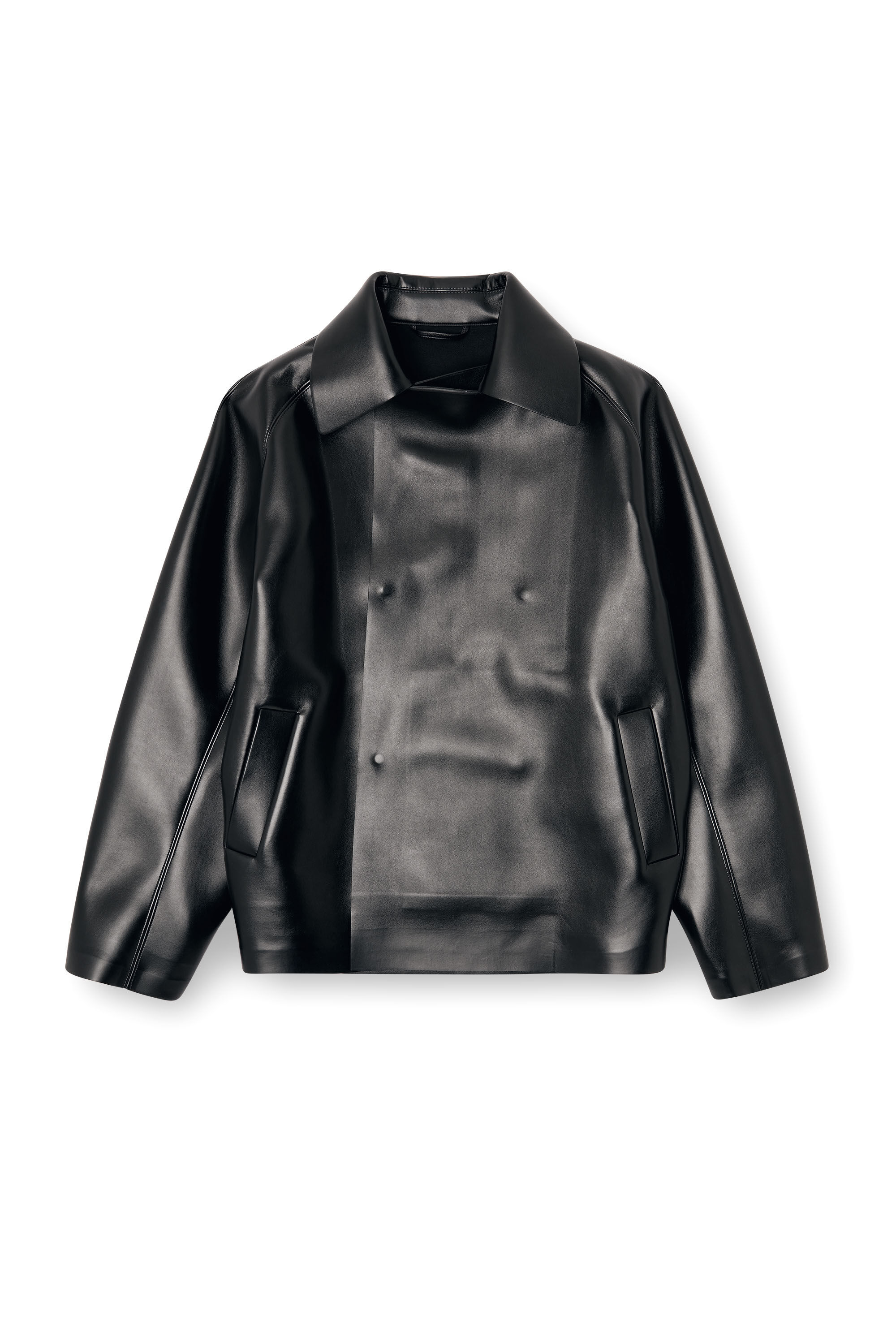 Diesel - J-MARKUS, Unisex's Oversized neoprene-bonded tailored jacket in Black - 2