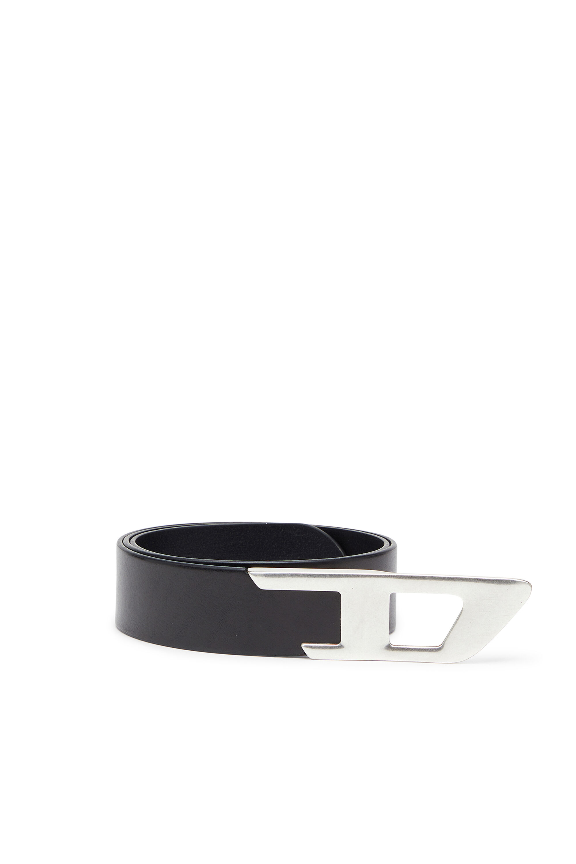 Diesel - B-D LOGO 2.0 40, Unisex's 4cm leather belt with metal D buckle in Black - 1