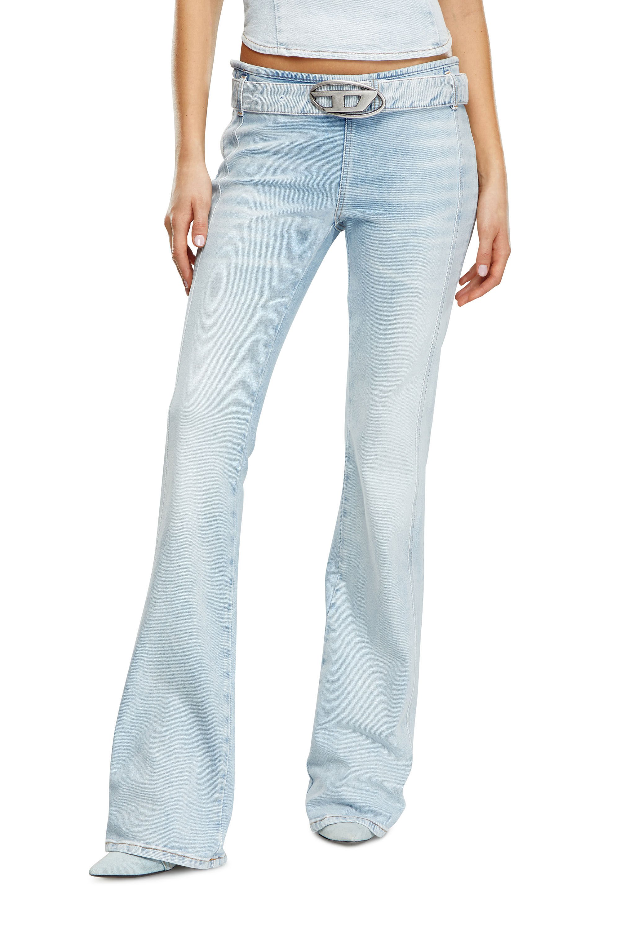 Diesel - Woman Bootcut and Flare Jeans D-Ebbybelt 0JGAA, Light Blue - Image 3