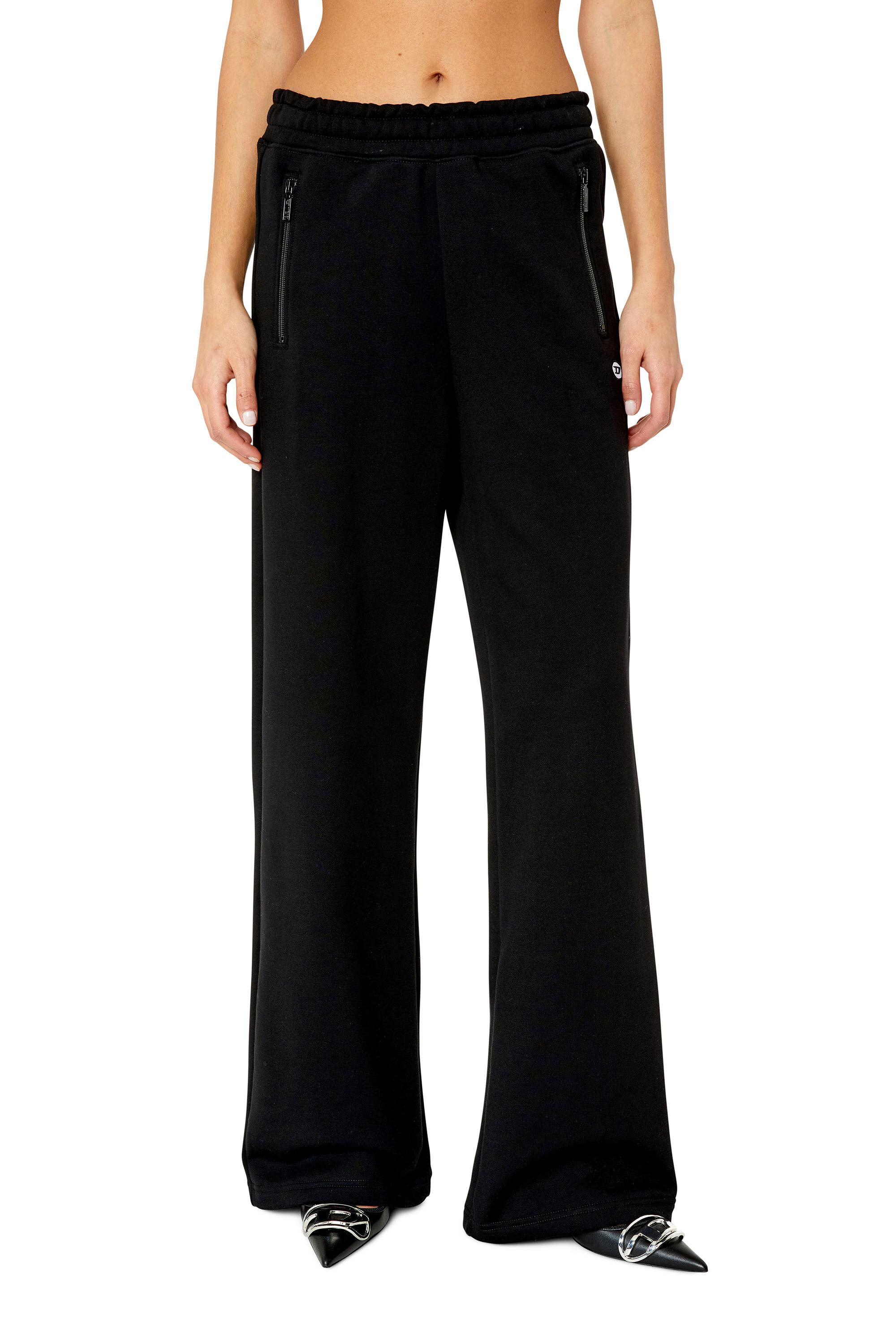 Diesel - P-ZAM-DOVAL-PJ, Woman Track pants with oval 'D' patch in Black - Image 3