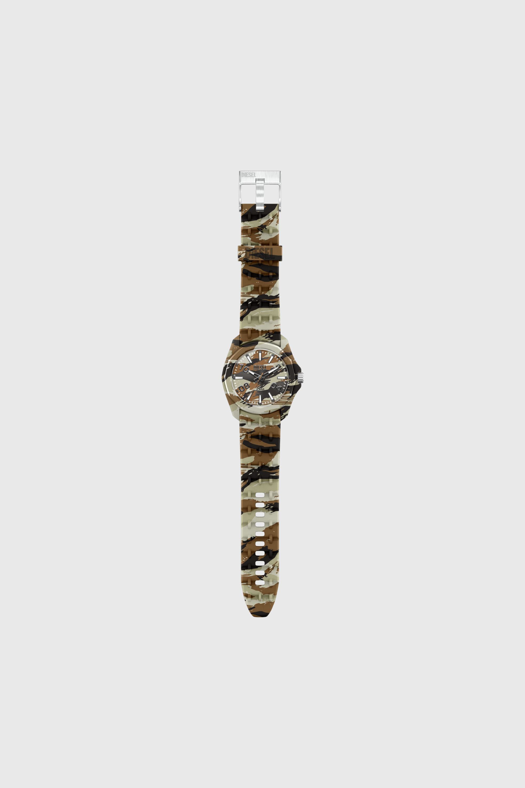Diesel - DZ2242 WATCH, Man's Stinger camo silicone watch in Brown/Green - 7