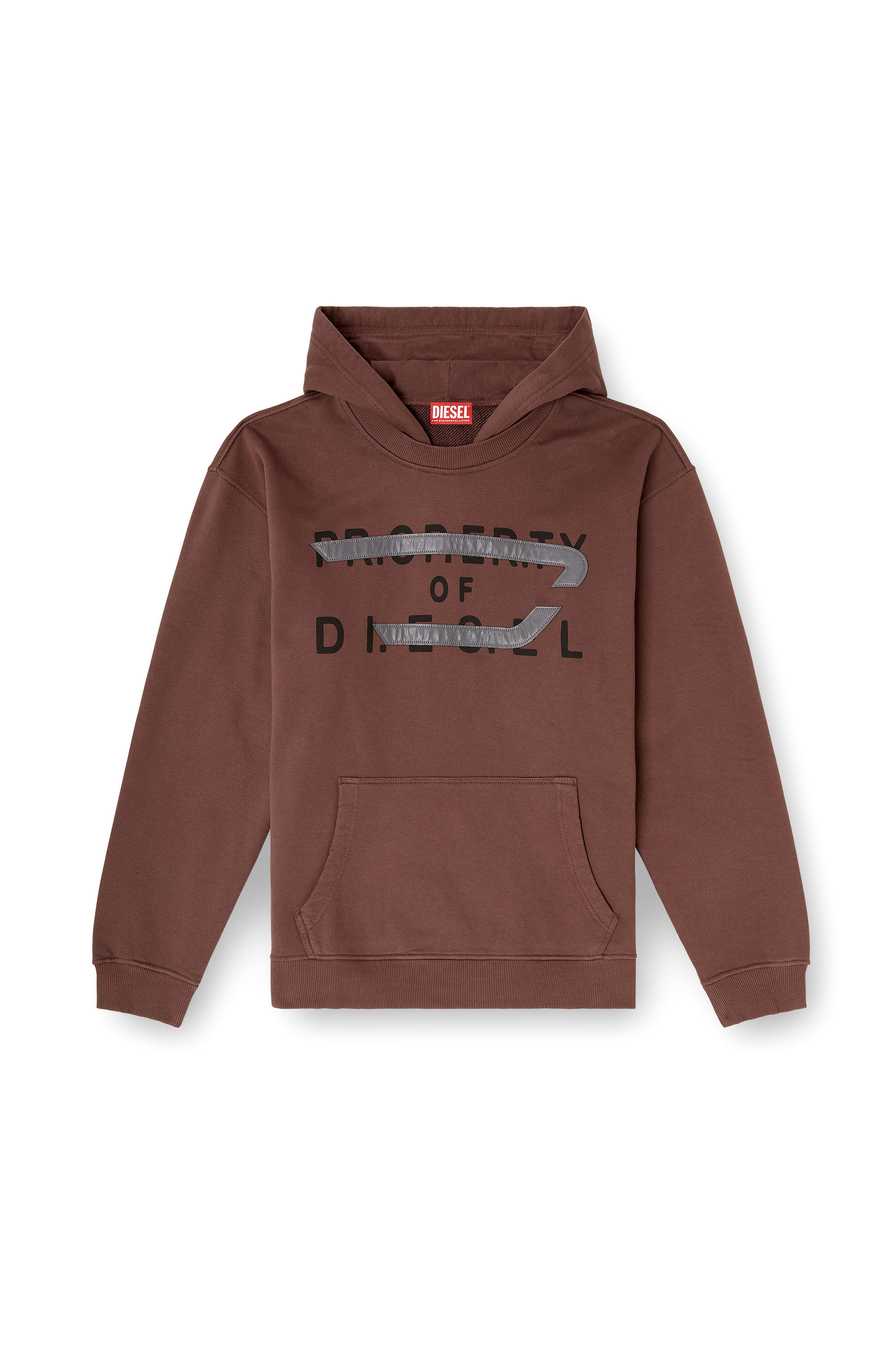 Diesel - S-NORMAN-HOOD, Man's Cotton hoodie with D appliqué in null - 2