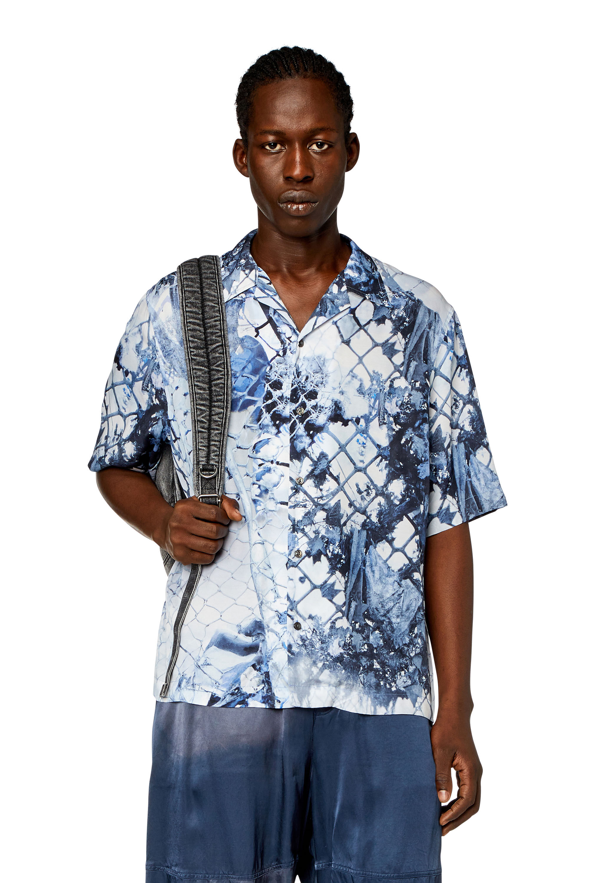 Diesel - S-BRISTOL, Man Bowling shirt with abstract print in Multicolor - Image 1