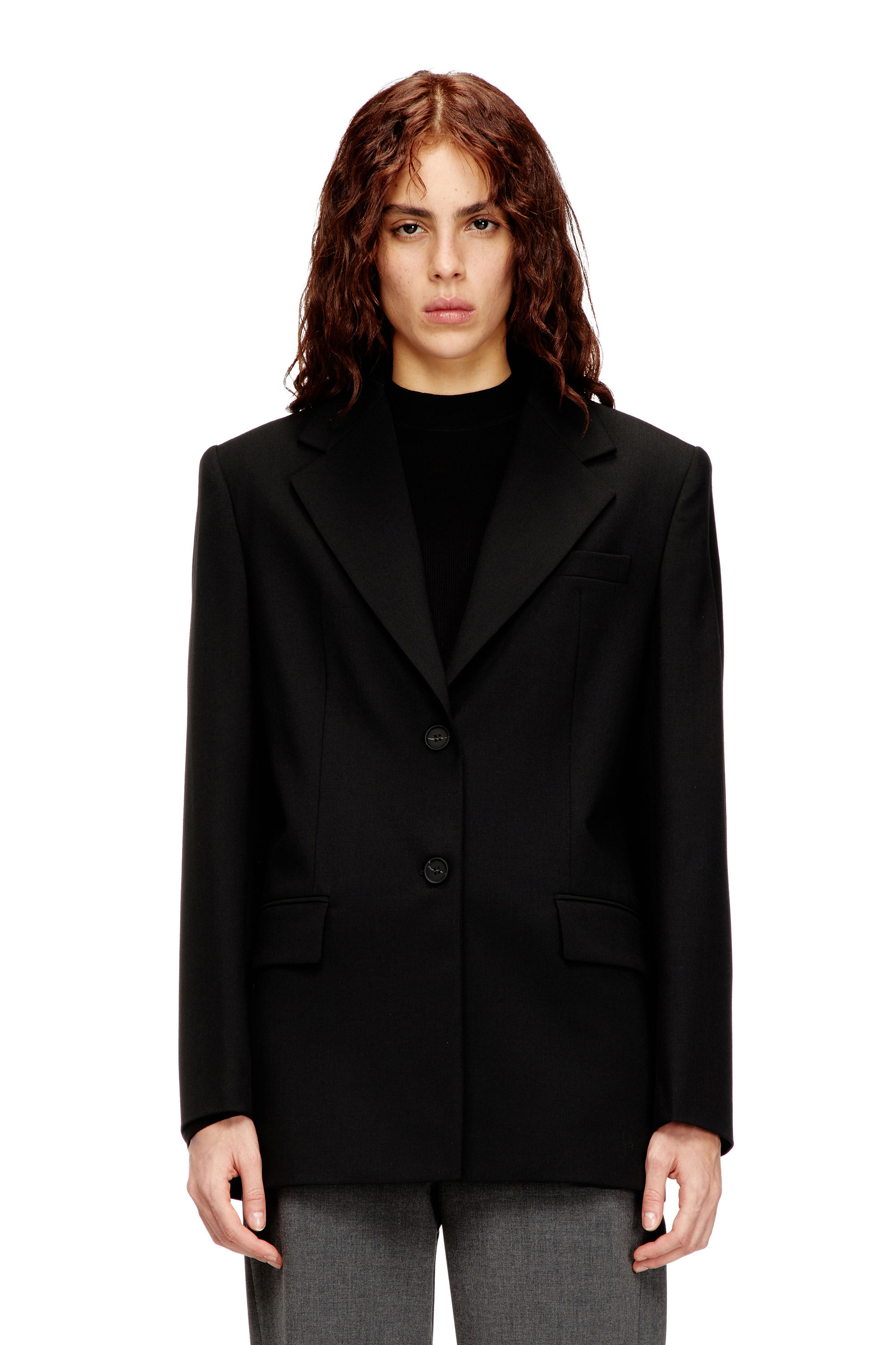 Diesel - G-KESS-R1, Woman's Blazer in wool blend in Black - 2