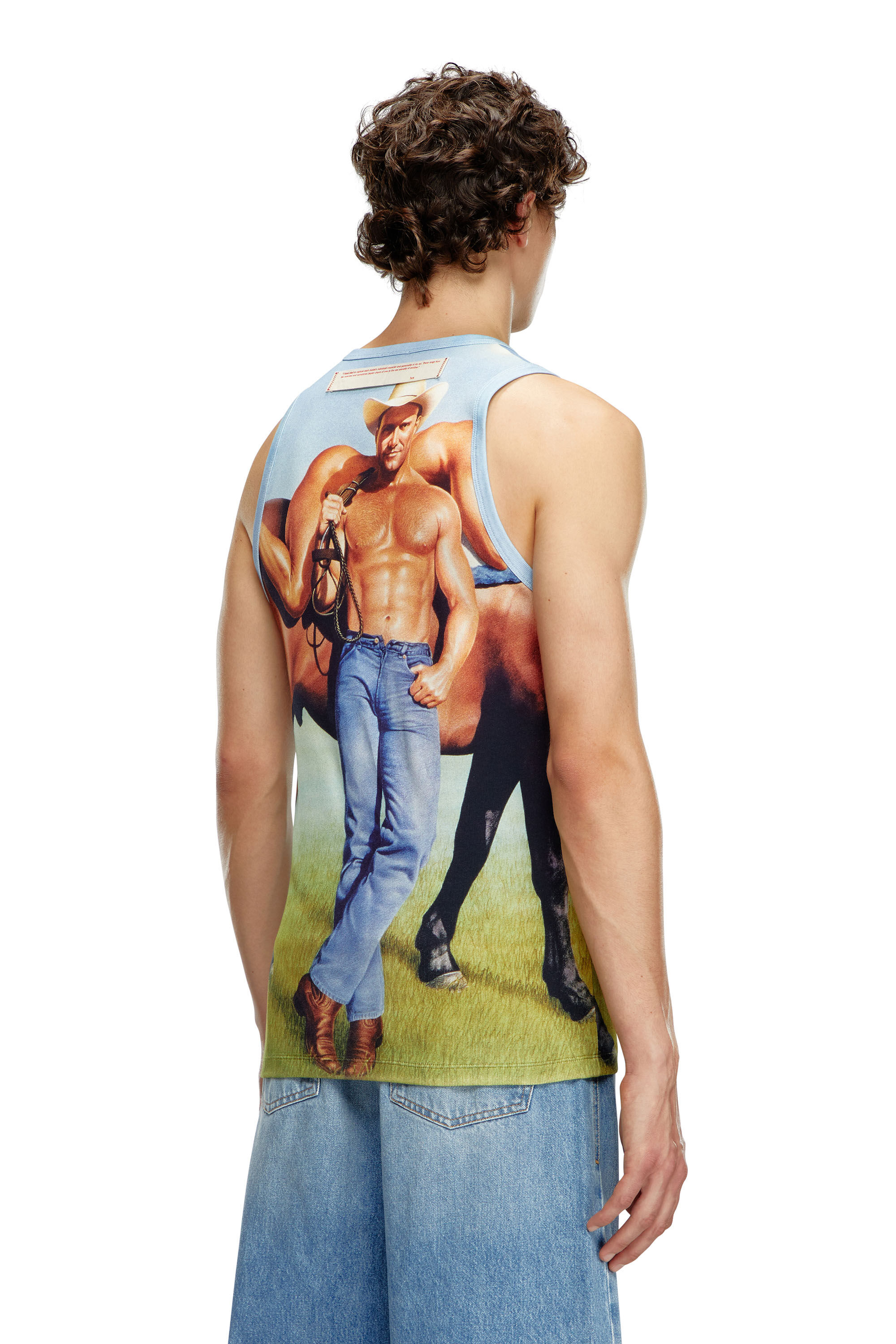 Diesel - PR-T-LIFTY-TANK, Unisex Sleeveless T-shirt with all-over print in Blue - Image 4