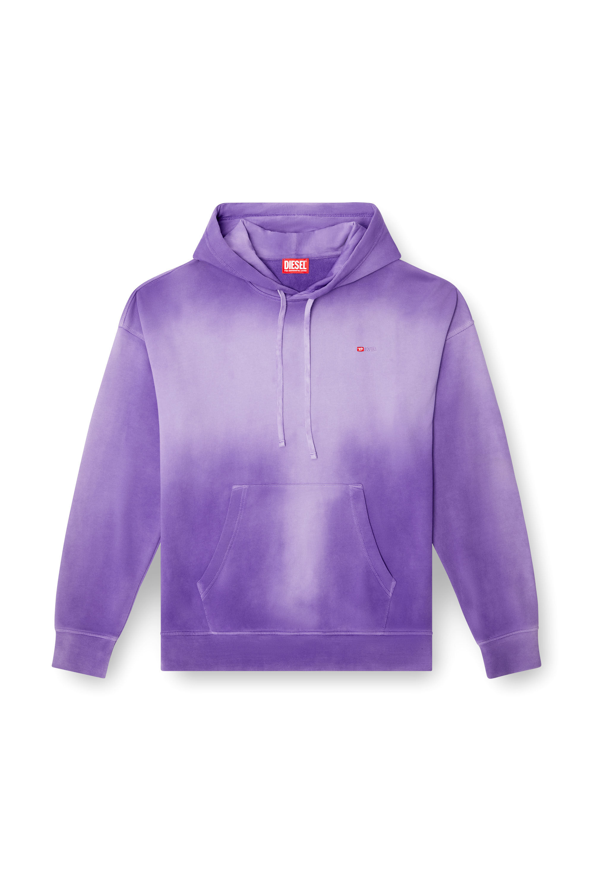 Diesel - S-ROB-HOOD-R2, Man's Faded hoodie with micro-logo embroidery in Violet - 2