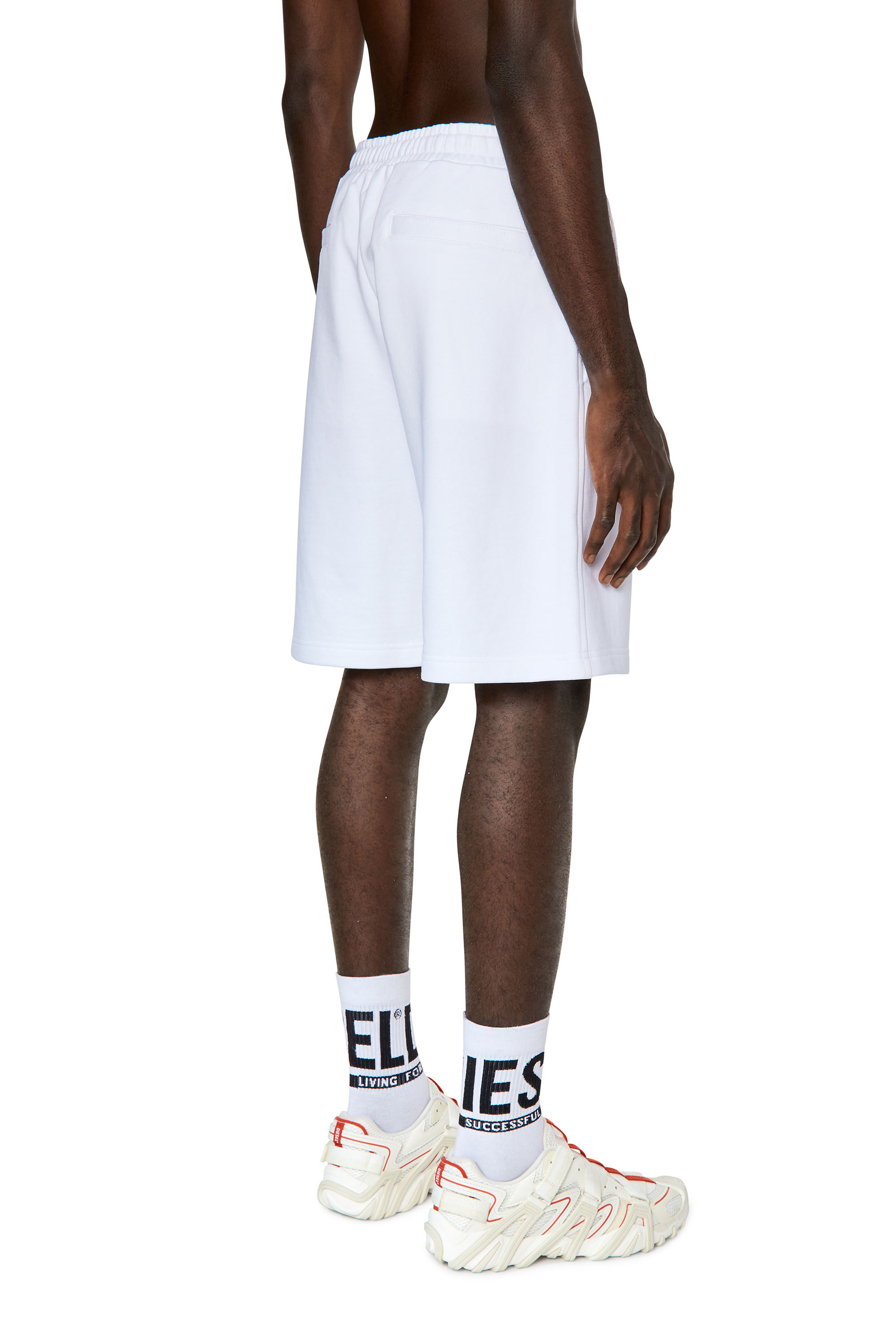Diesel - P-CROWN-DIV, Man Sweat shorts with embroidered logo in White - Image 4