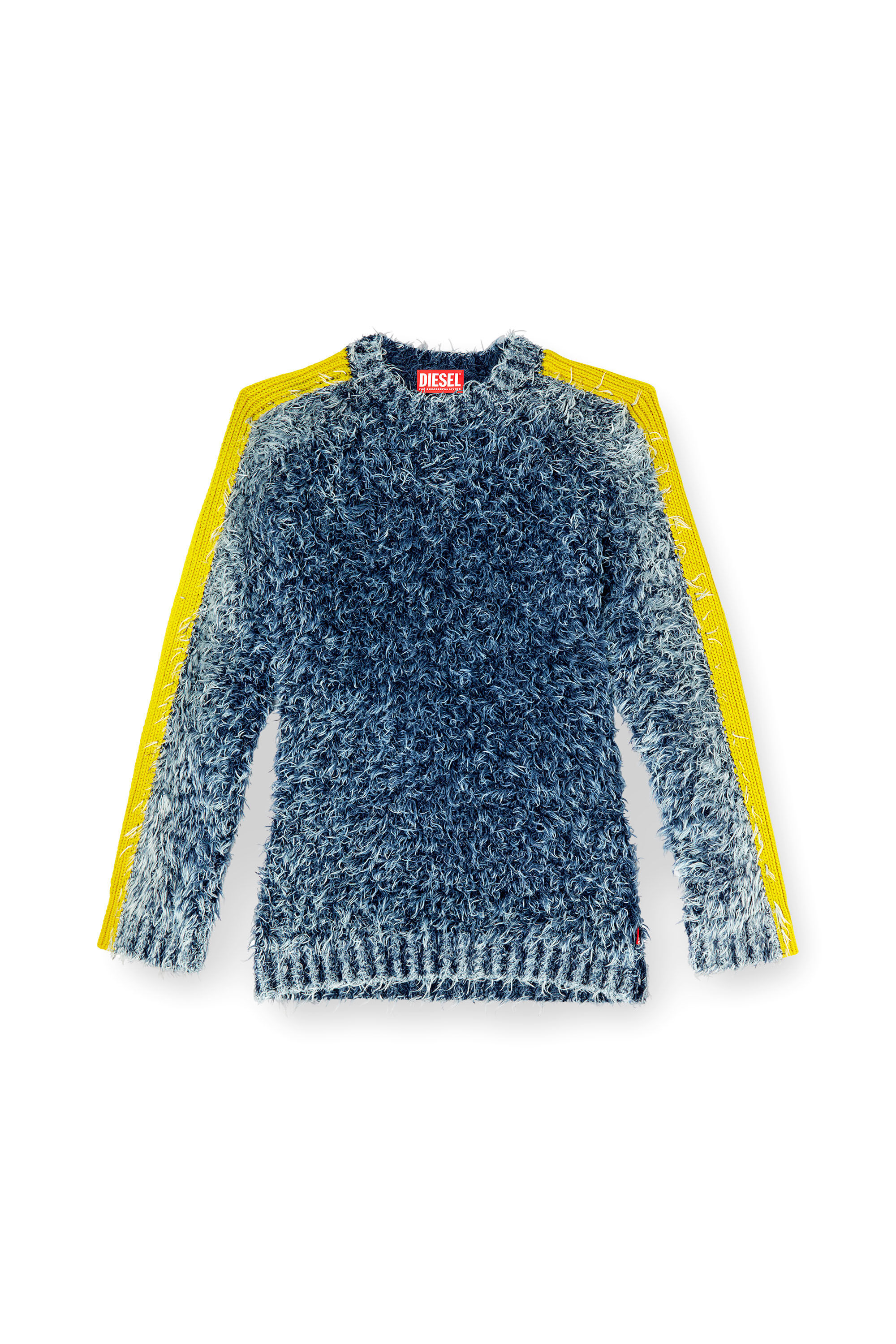 Diesel - K-DAMON, Man's Textured-knit jumper with contrast bands in Blue - 2