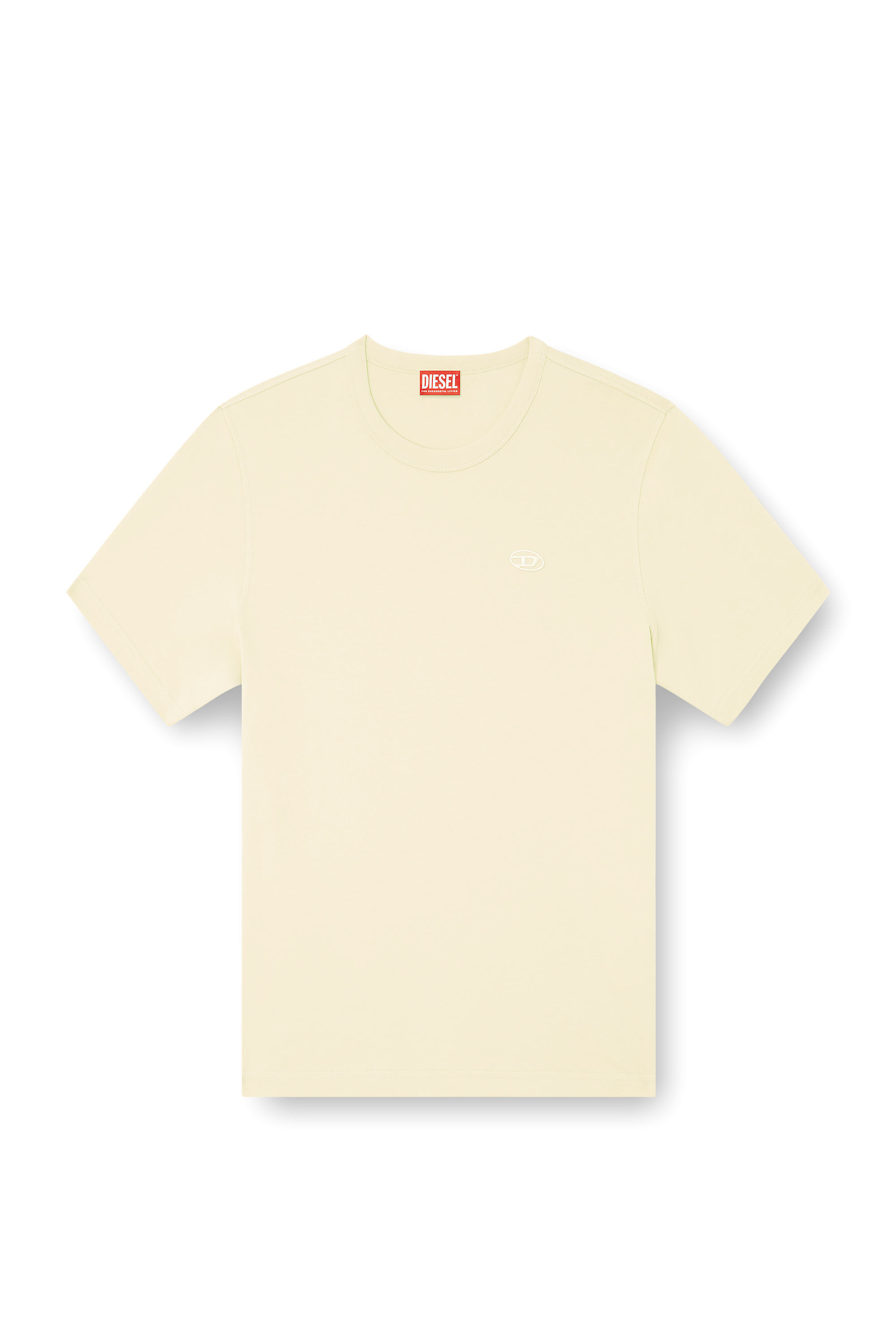 Diesel - T-ADJUST-SLITS-R17, Man's T-shirt with tonal logo embroidery in Beige - 2