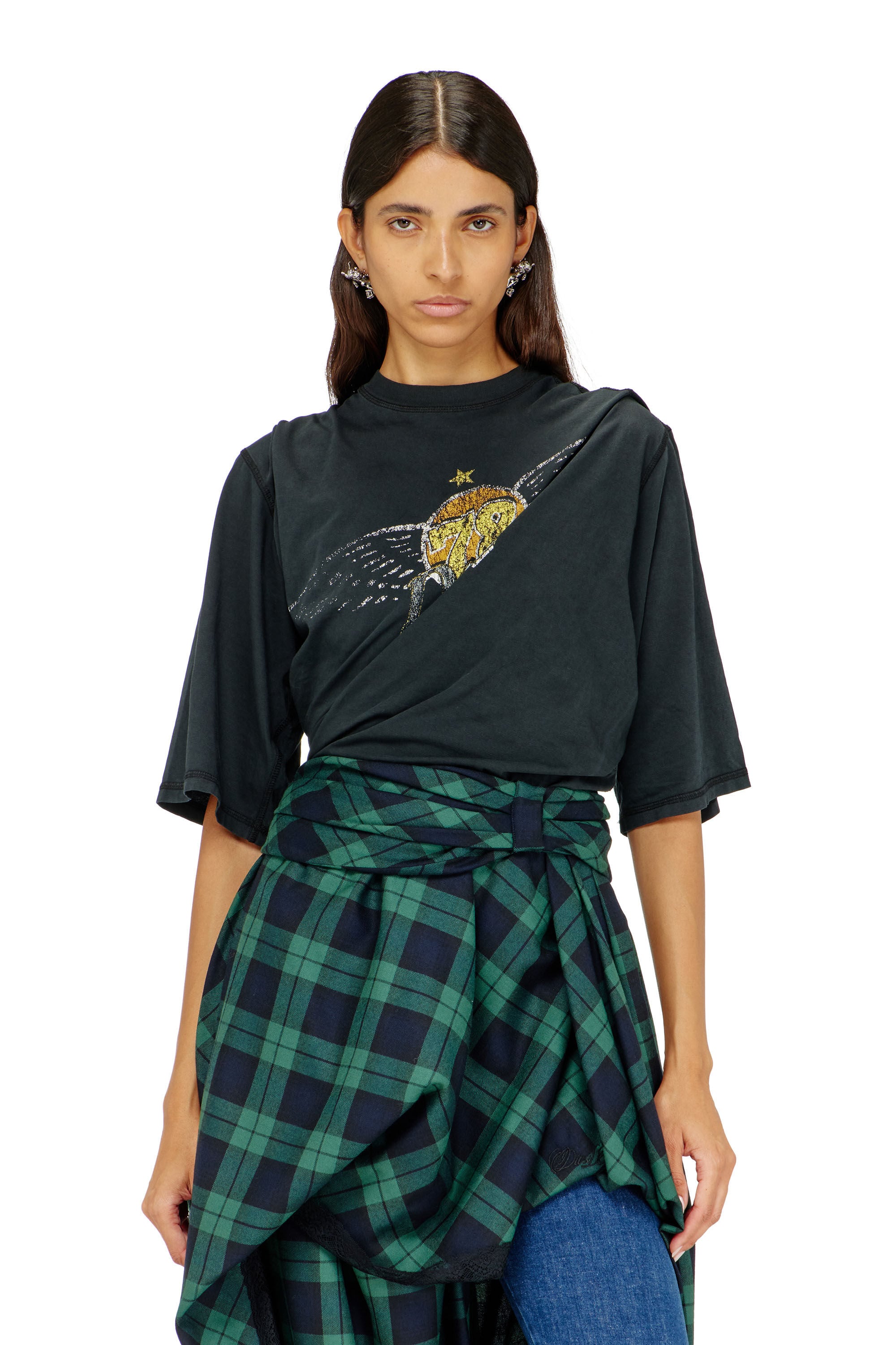 Diesel - T-MILLA-JER, Woman's T-shirt bodysuit with concert graphics in null - 2