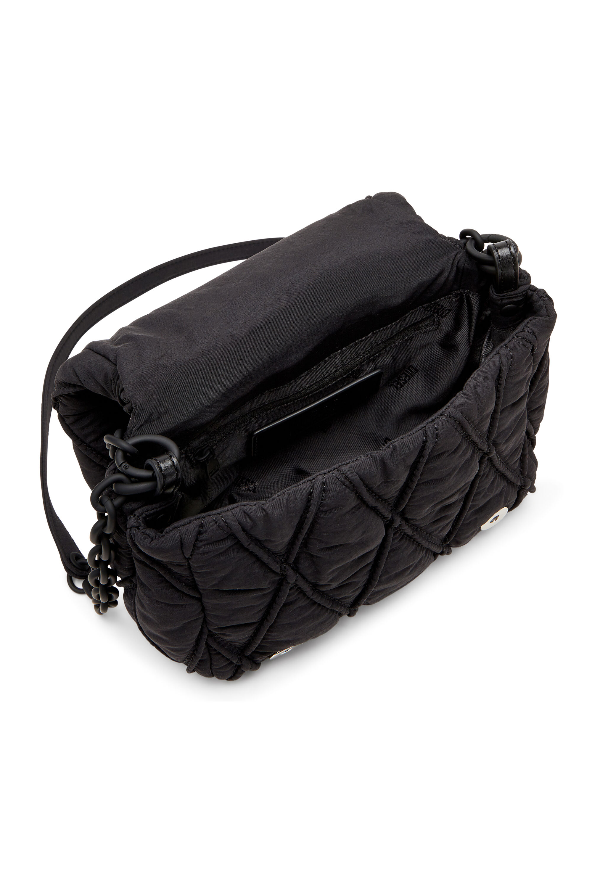 Diesel - CHARM-D SHOULDER S, Woman's Charm-D S-Small shoulder bag in quilted nylon in Black - 5
