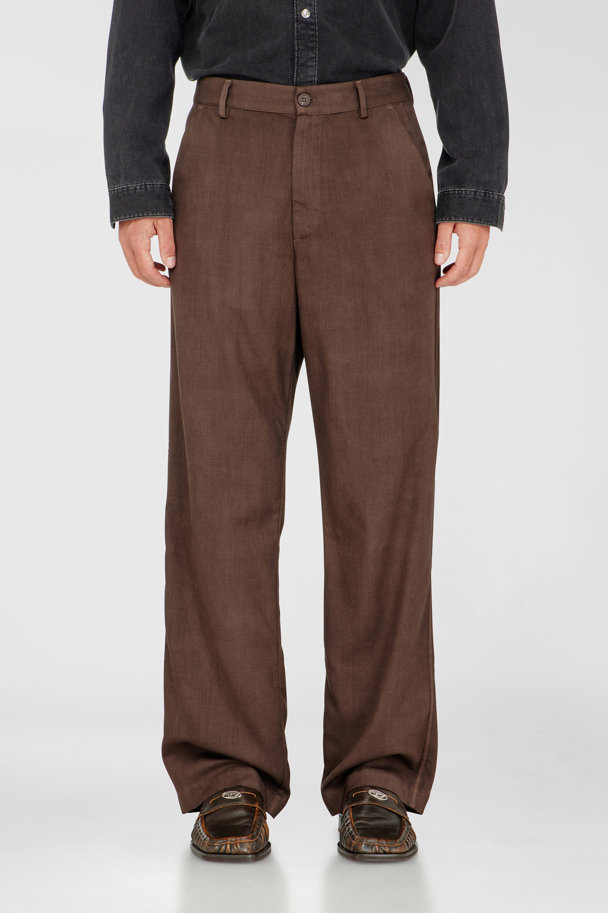 Diesel - P-HANT-CHINO-AECB, Man's Chino pants in light stretch wool in Brown - 3