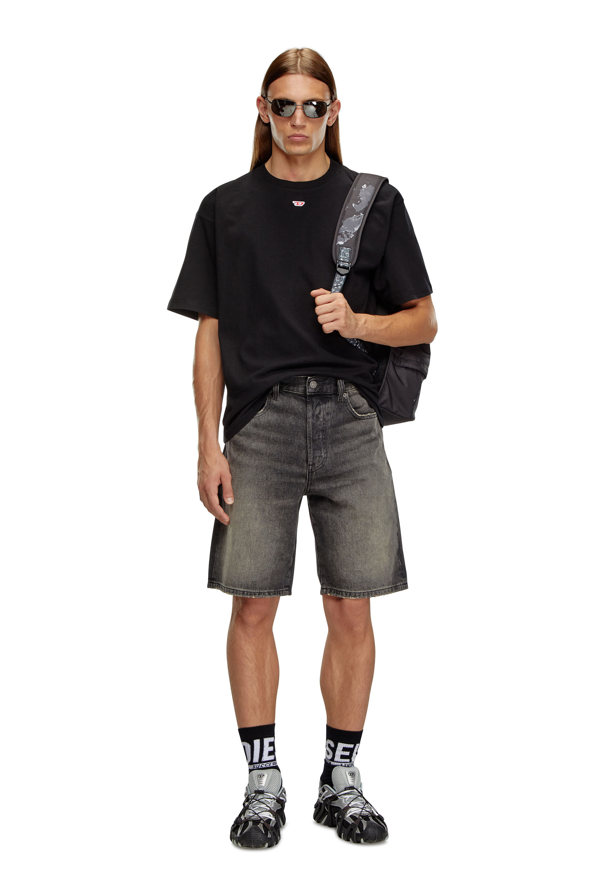 Diesel - REGULAR-SHORT, Man Denim shorts in Black - Image 1