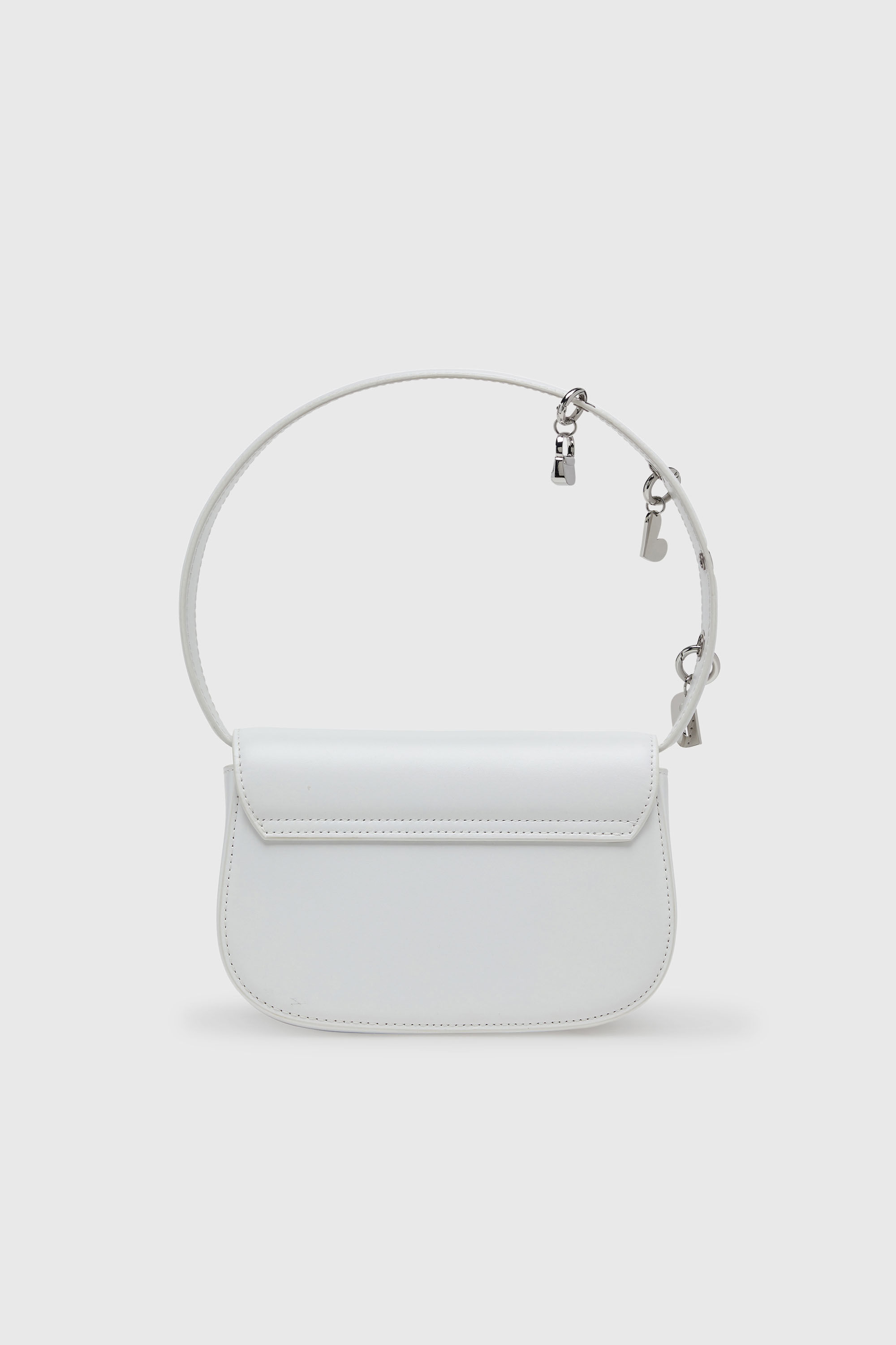 Diesel - 1DR, Woman's 1DR - Shoulder bag in leather with handle charms in White - 3