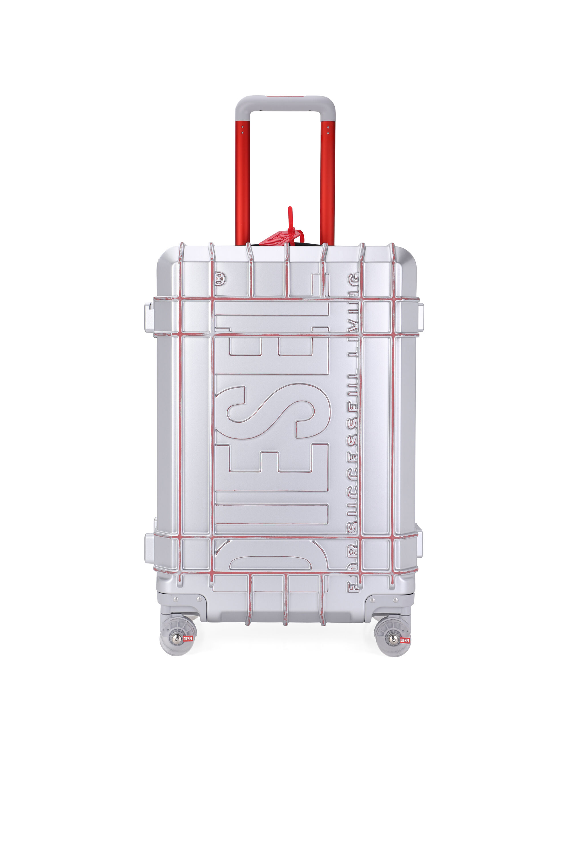 Diesel - DIESEL PC STRONG IMAGE TROLLEY- DSL003, Unisex's Rugged carry‑on suitcase 28" in Silver - 1