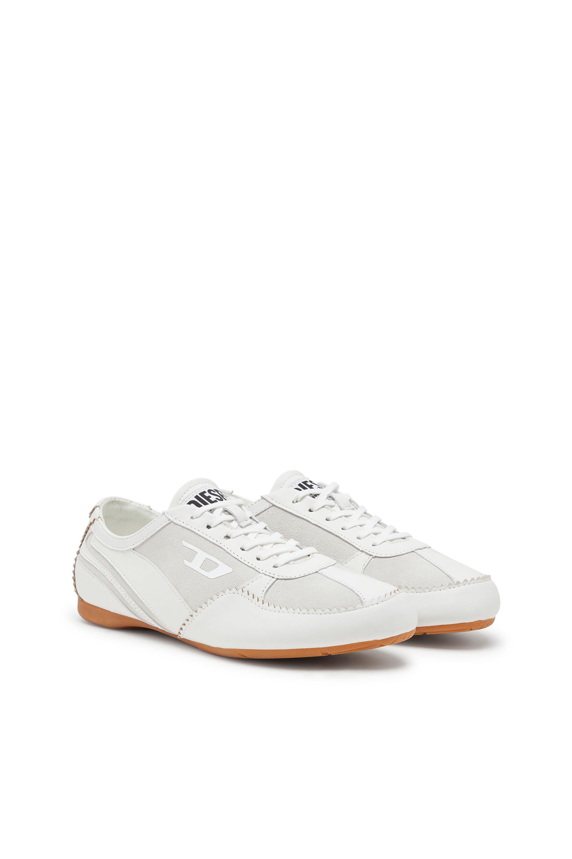 Women's D-Mile-Flat sneakers in leather and suede | White | Diesel