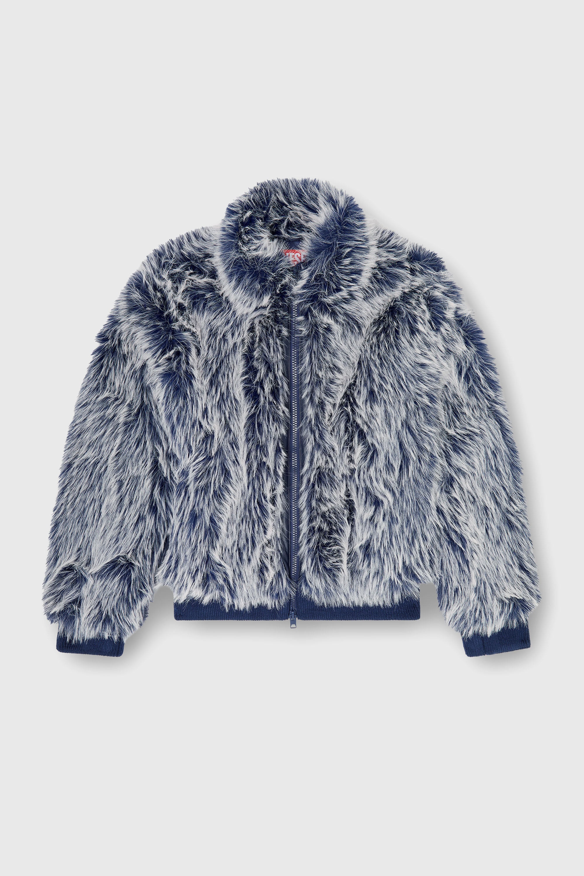 Diesel - W-VICTOR, Man's Shaggy winter jacket in Medium blue - 2