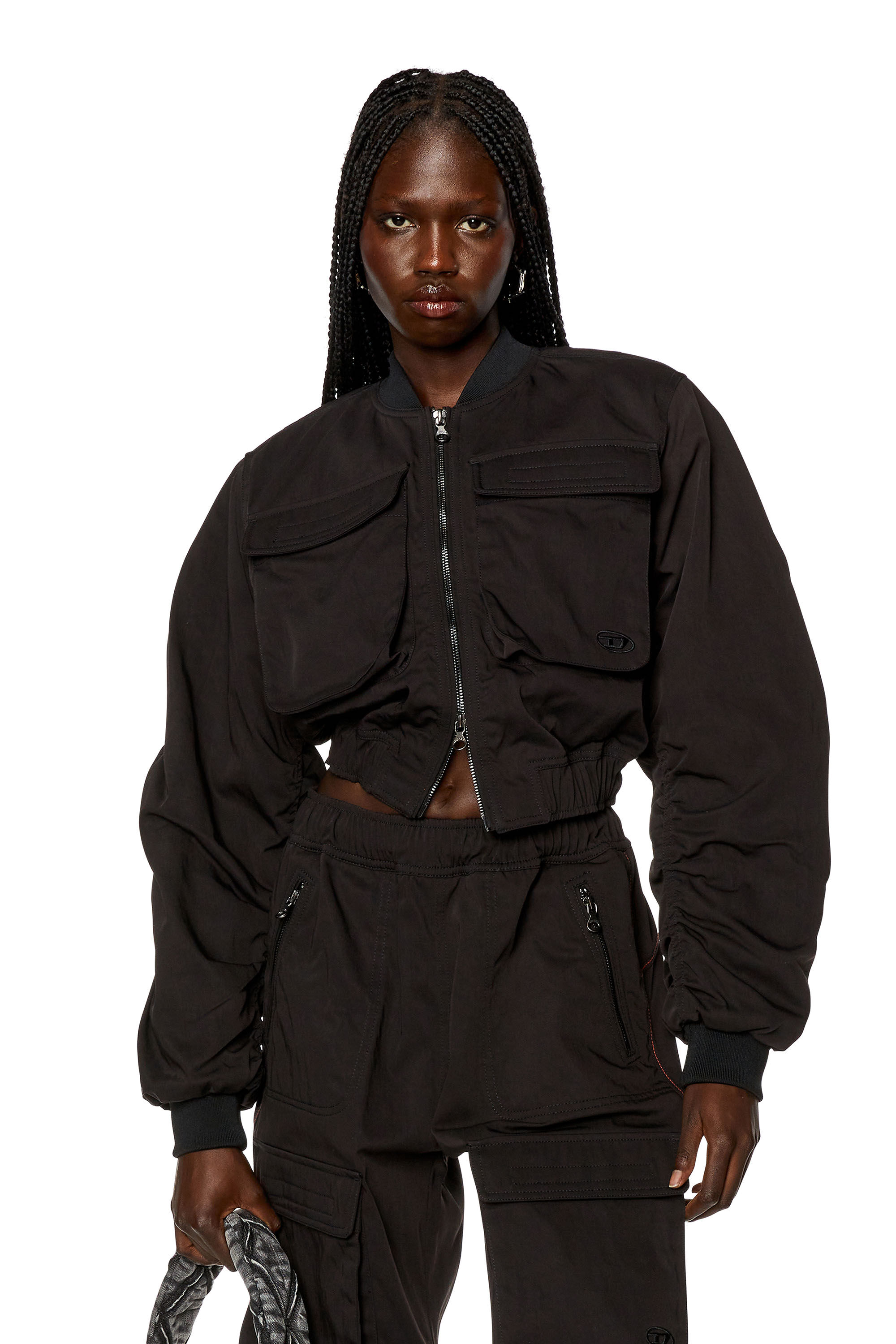 Diesel - G-KHLO, Woman Utility jacket in nylon twill in Black - Image 3