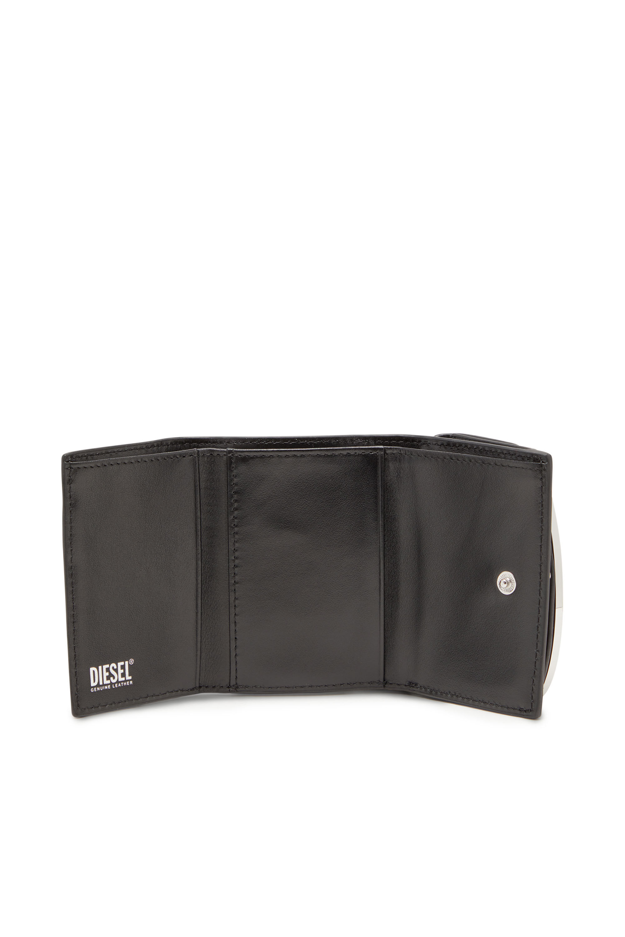 Diesel - 1DR TRI FOLD COIN XS II, Woman Tri-fold wallet in leather in Black - Image 3