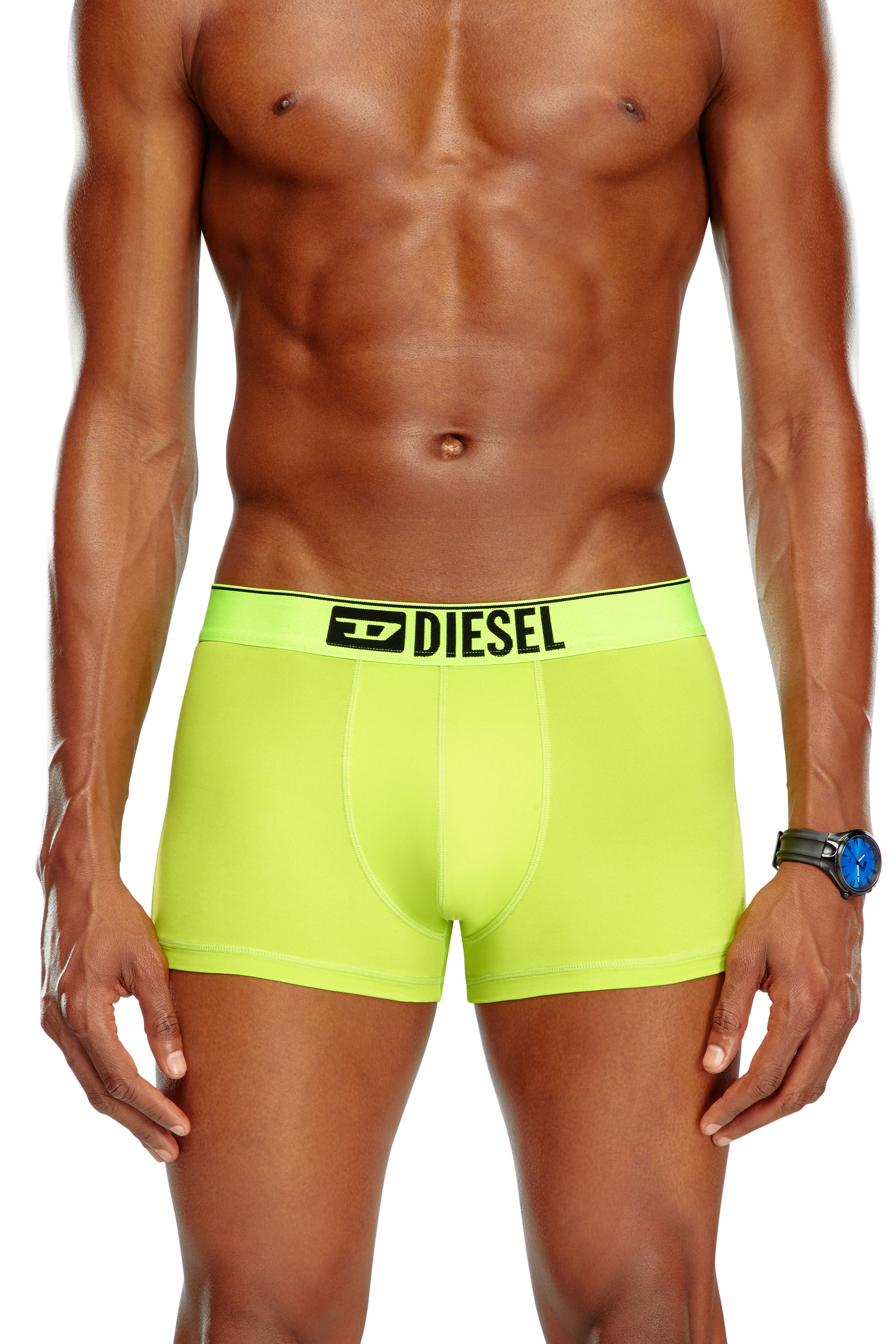 Diesel - UMBX-DAMIEN-CUT, Man Microfibre boxer briefs with logo waist in Yellow - Image 3