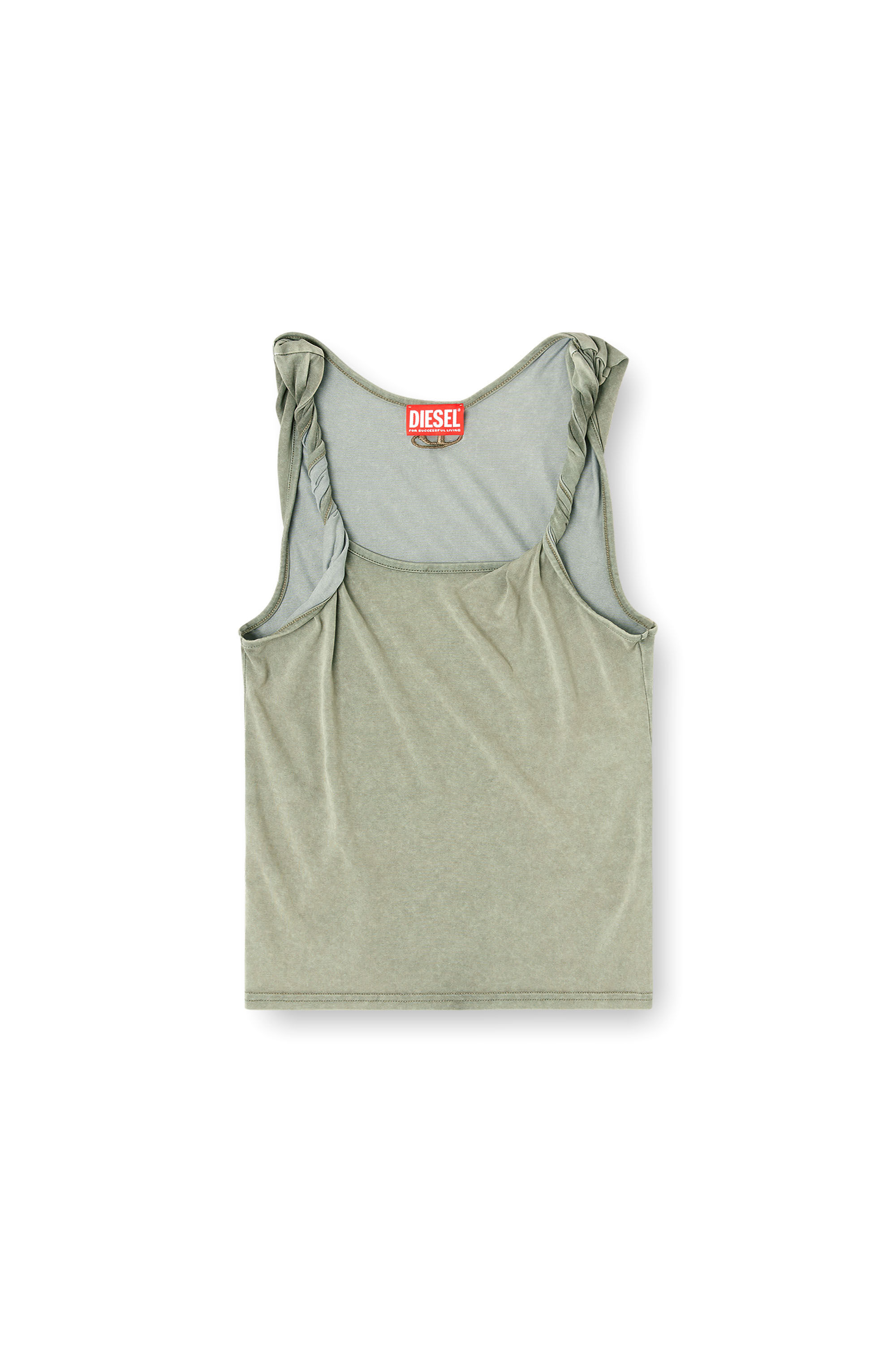 Diesel - T-TWY-S1, Woman's Tank top with twisted straps in Green - 2
