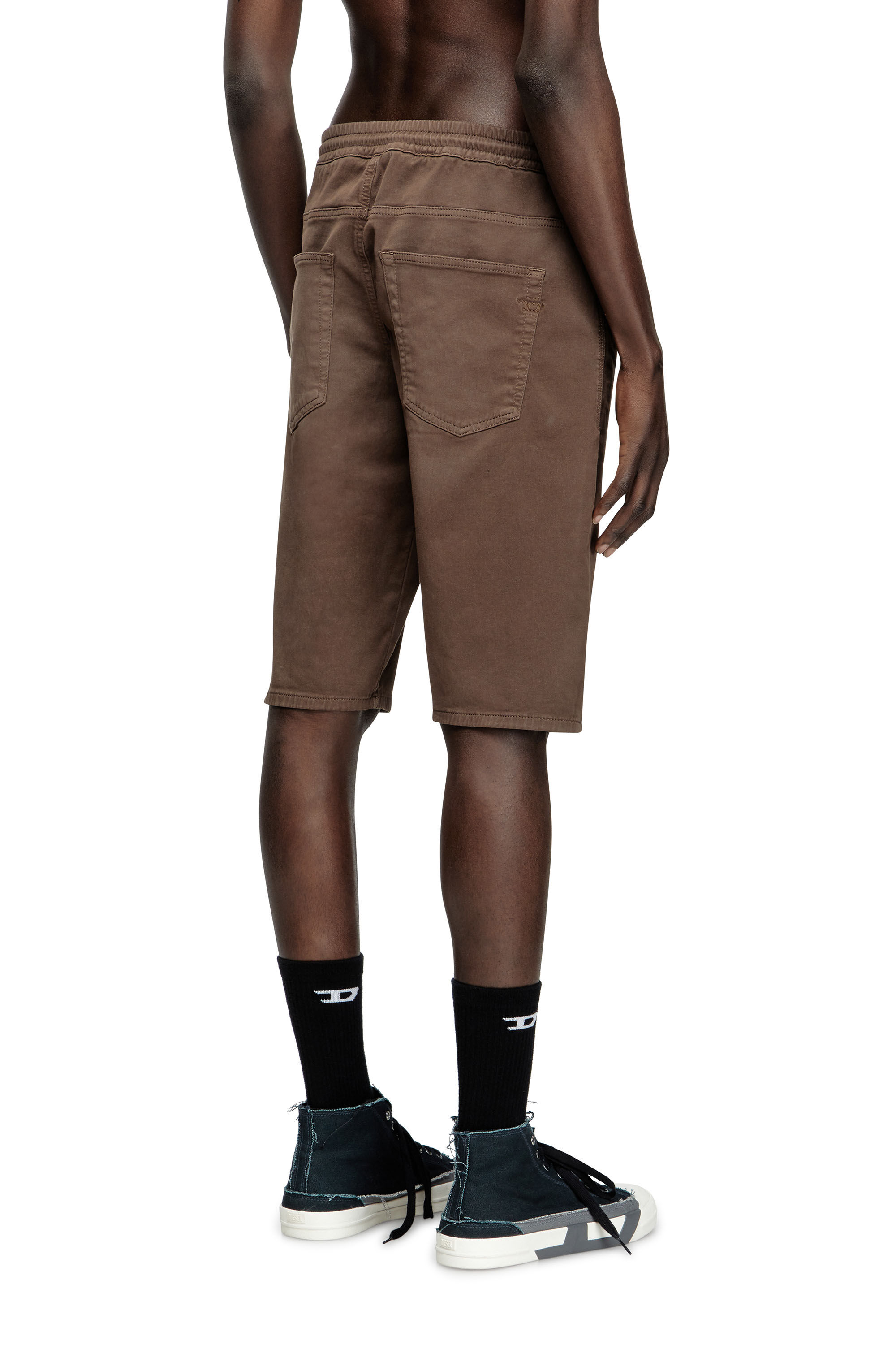 Diesel - 2033 D-KROOLEY-SHORT JOGG, Man's Chino shorts in JoggJeans in Brown - 2