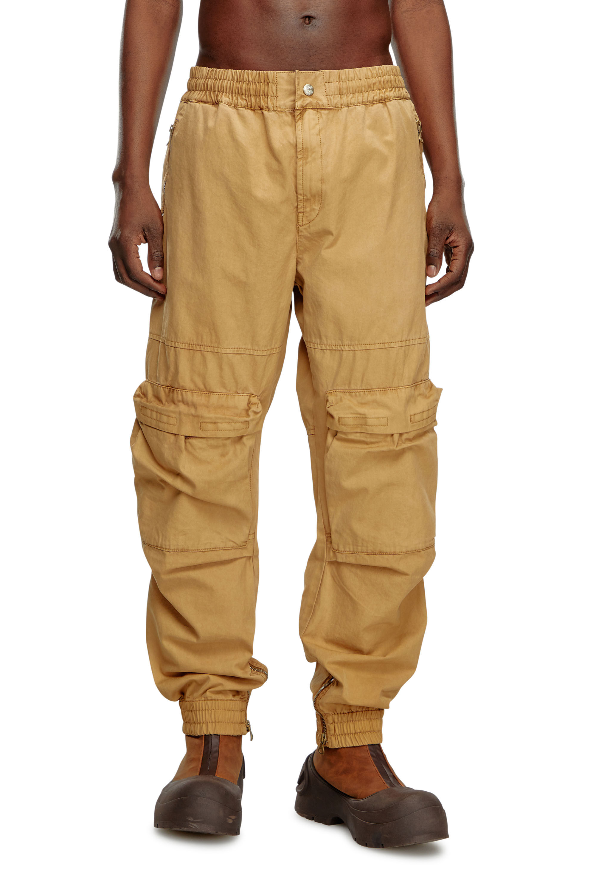 Diesel - P-BEECK, Man Cargo pants in faded organic cotton in Brown - Image 3