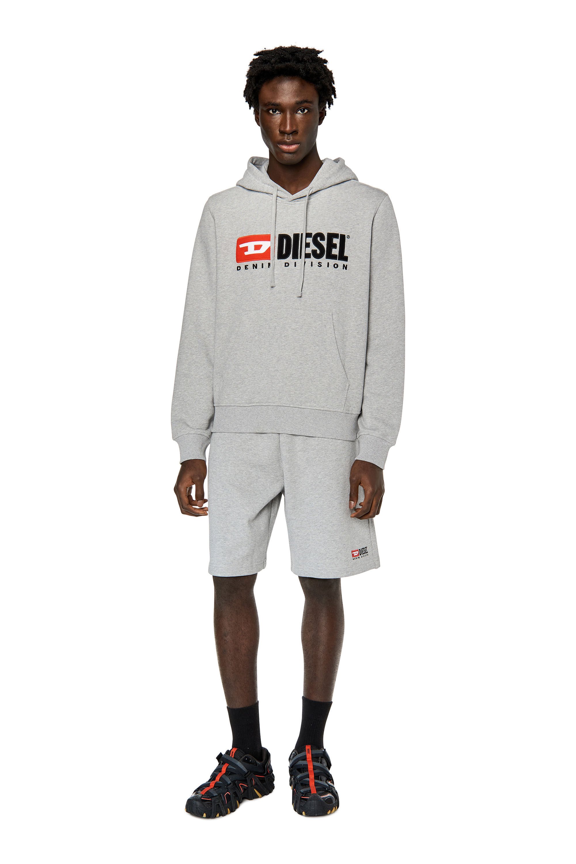 Diesel - P-CROWN-DIV, Man Sweat shorts with embroidered logo in Grey - Image 1