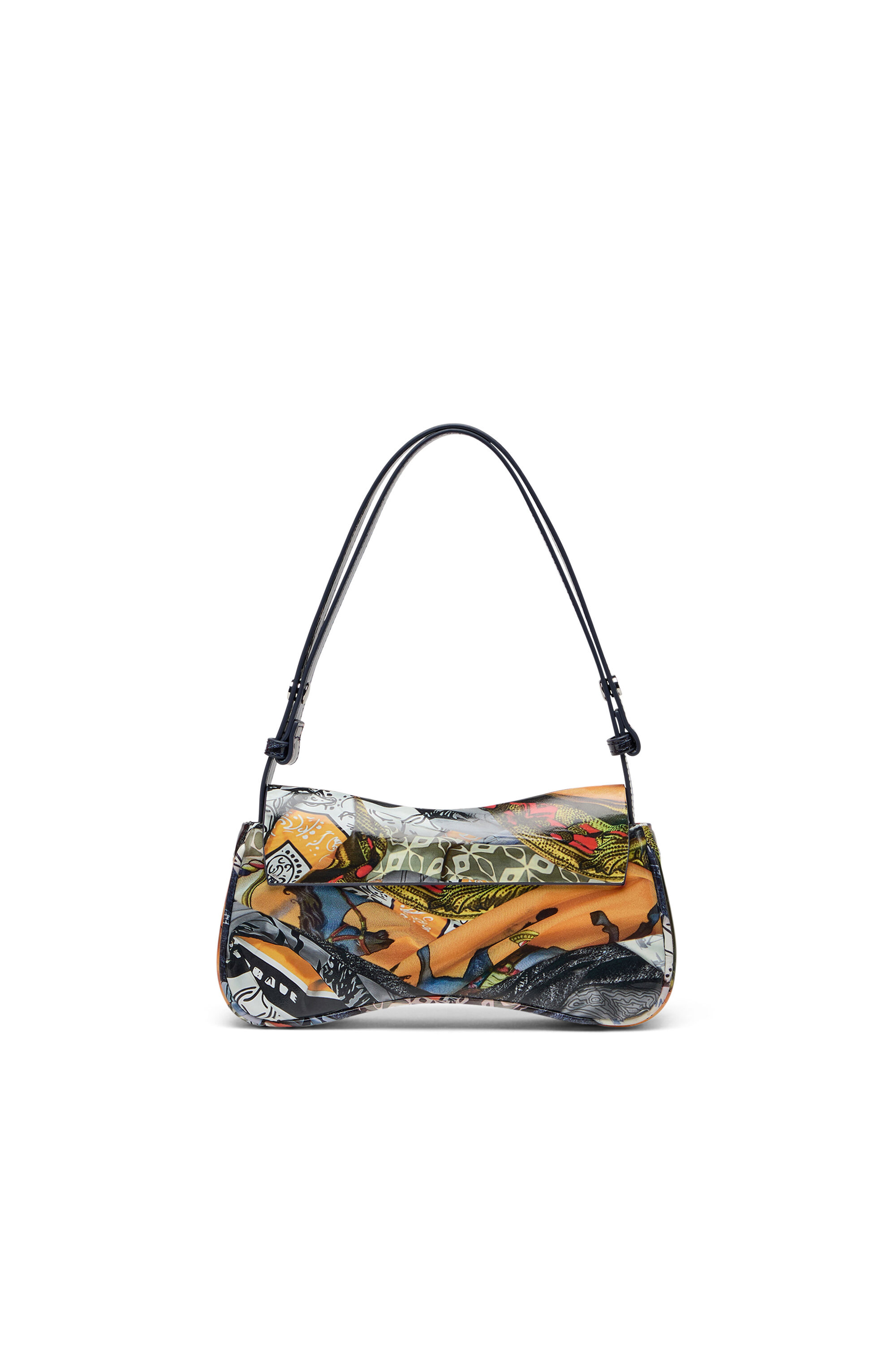 Diesel - PLAY CLUTCH, Woman's Play-Glossy clutch with print in Orange/Blue - 3