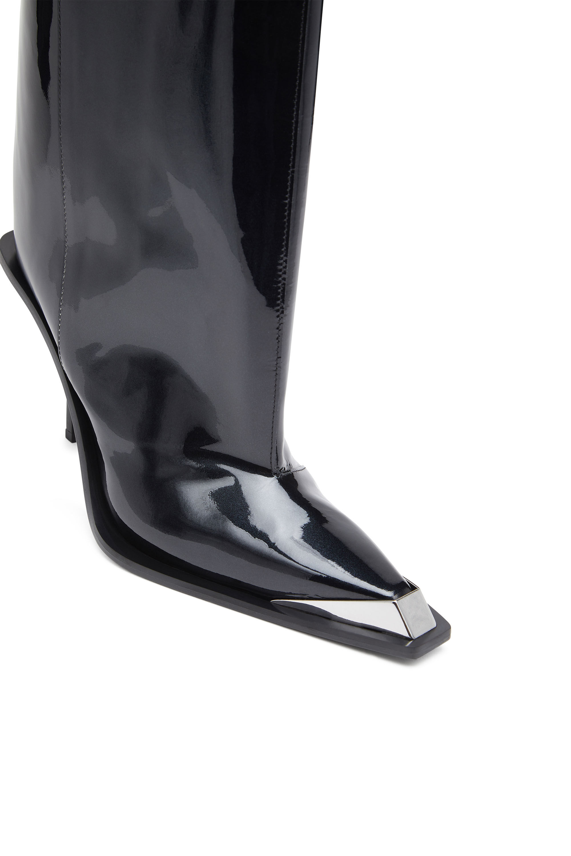 Women s D Tona Stivali al ginocchio in vernice Black Diesel