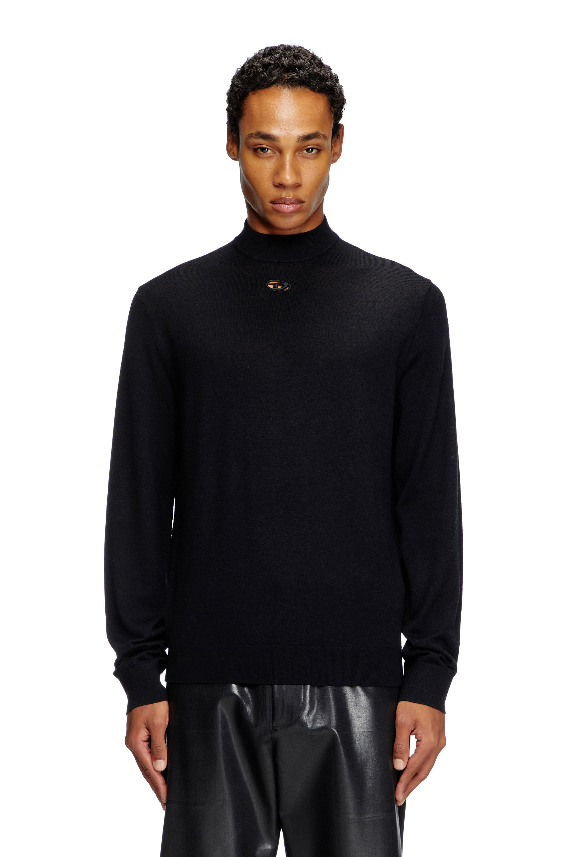 Diesel - K-GIL, Man's Wool turtleneck jumper in Black - 3