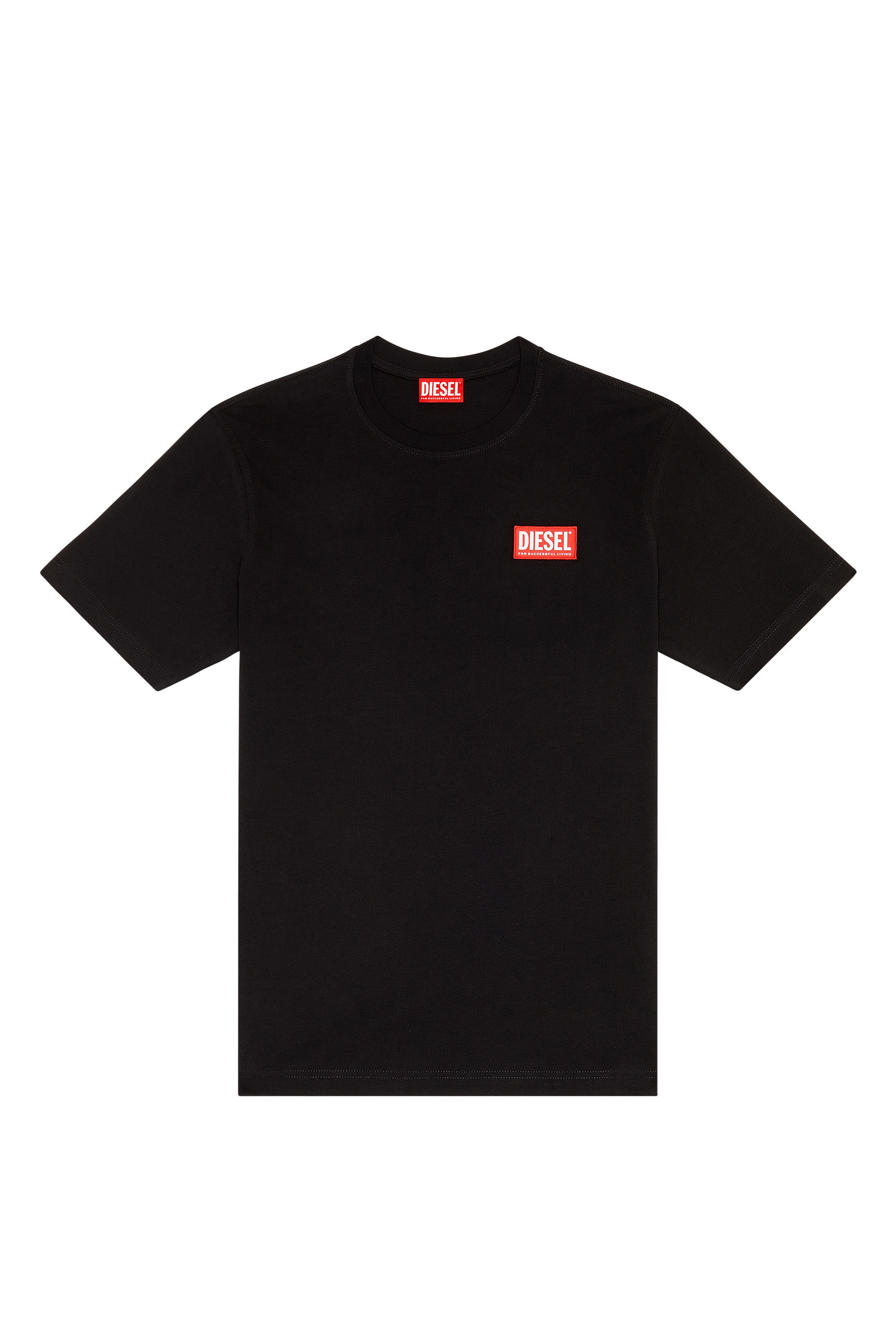 Diesel - T-JUST-NLABEL, Man T-shirt with logo patch in Black - Image 2