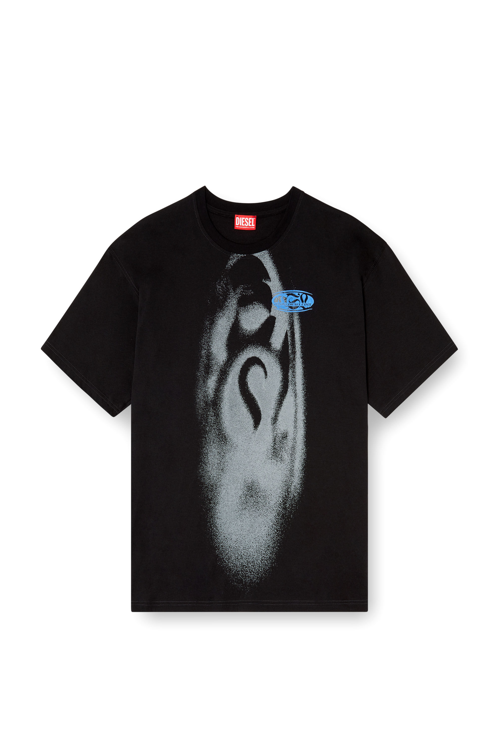 Diesel - T-BOXT-T7, Man's T-shirt with spray-effect print in Black - 4