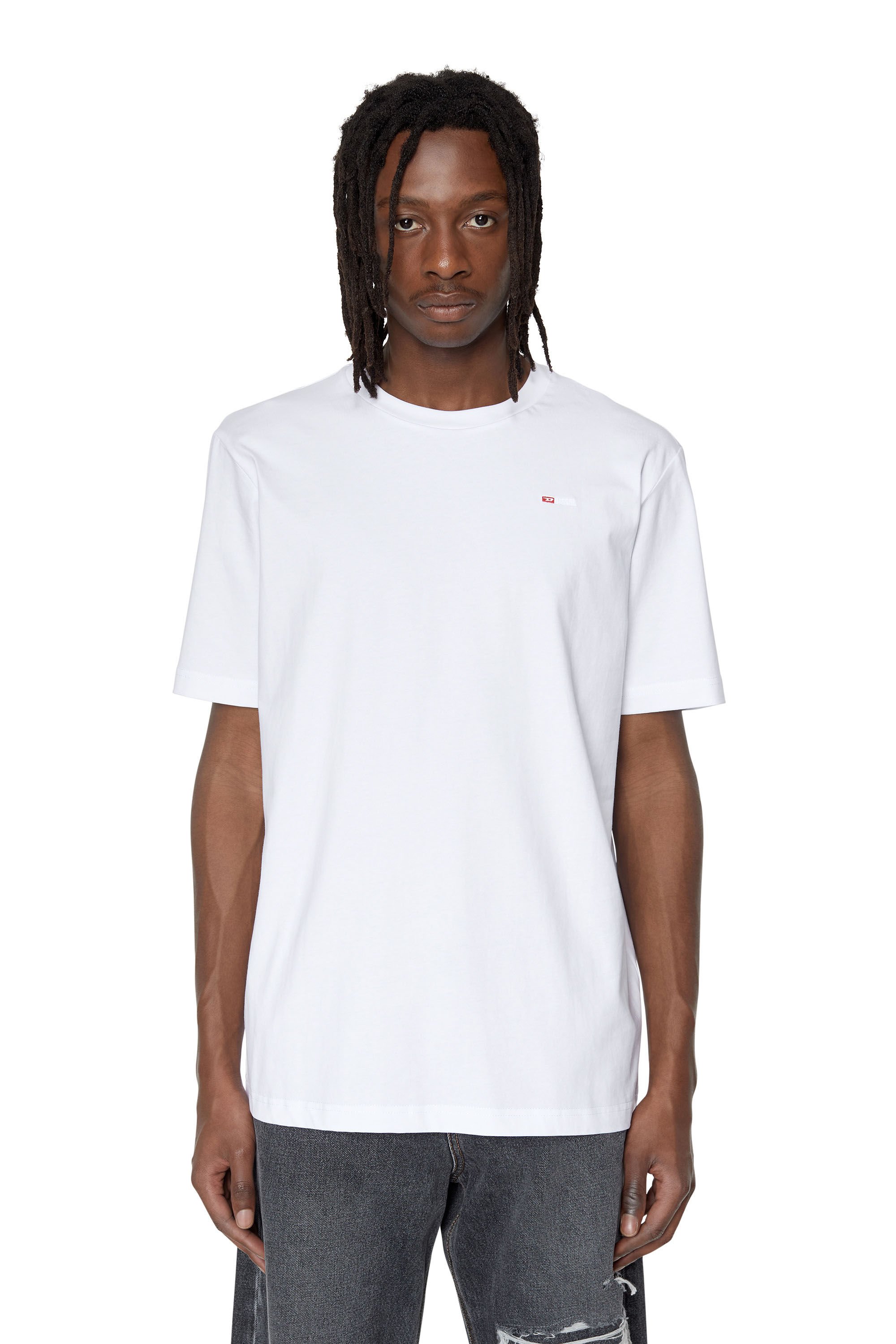 Diesel - T-JUST-MICRODIV, Man T-shirt with micro-embroidered logo in White - Image 3