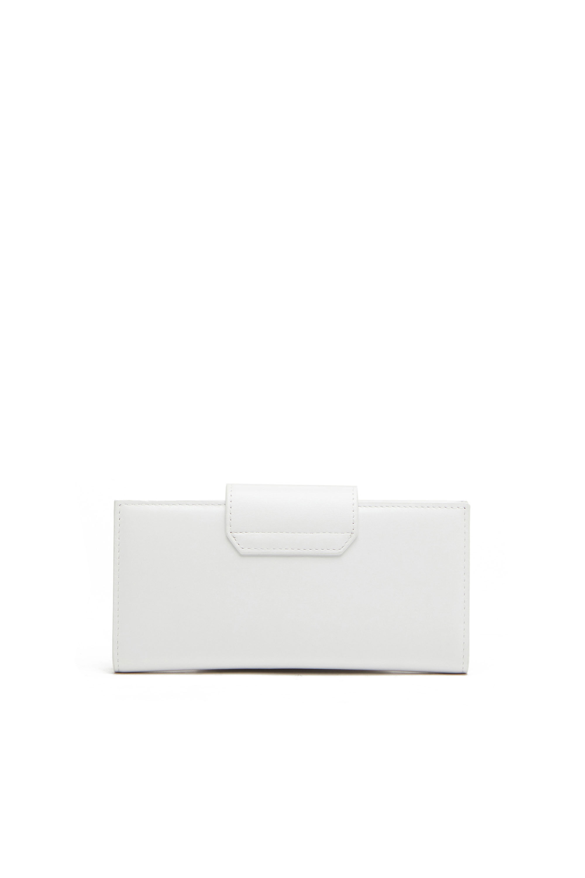 Diesel - JULIE, Woman Leather continental wallet with logo plaque in White - Image 2