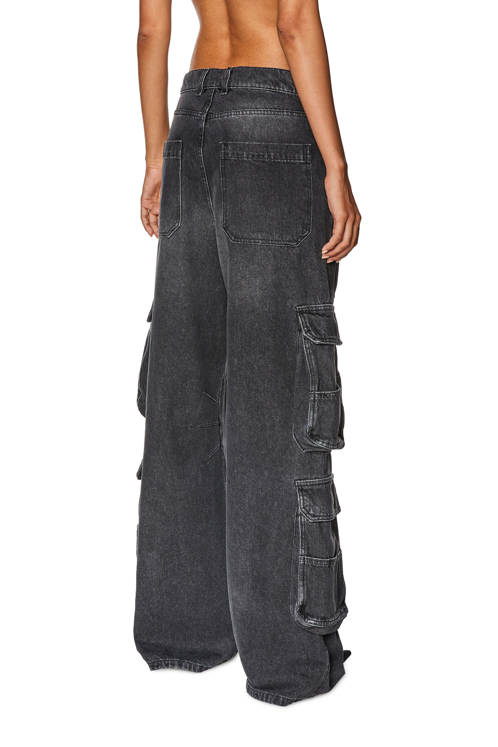 Diesel - Woman Straight Jeans 1996 D-Sire 0HLAA, Black/Dark grey - Image 4