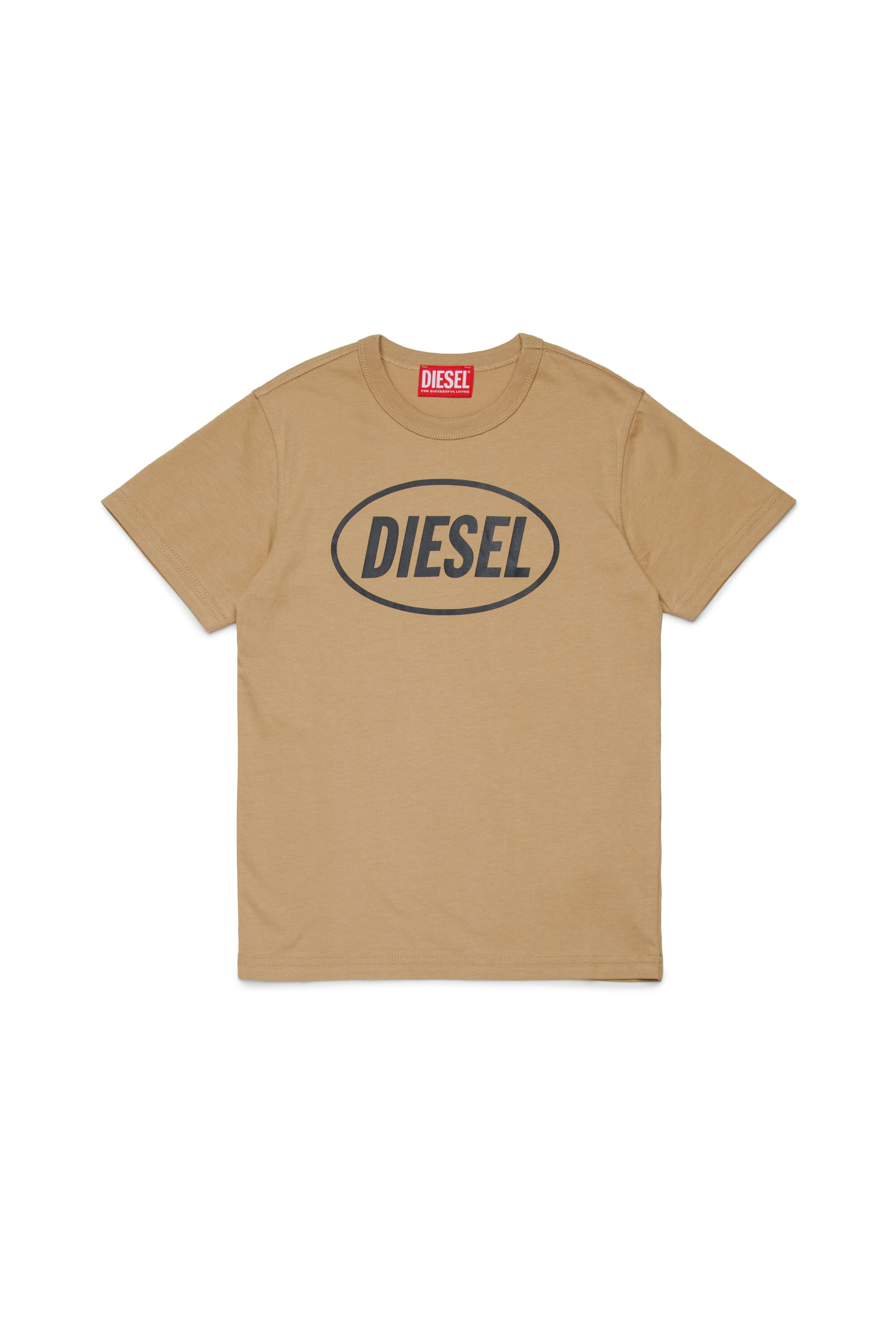 Diesel - TUNDRA, Man's Cotton T-shirt with logo in Light Brown - 1